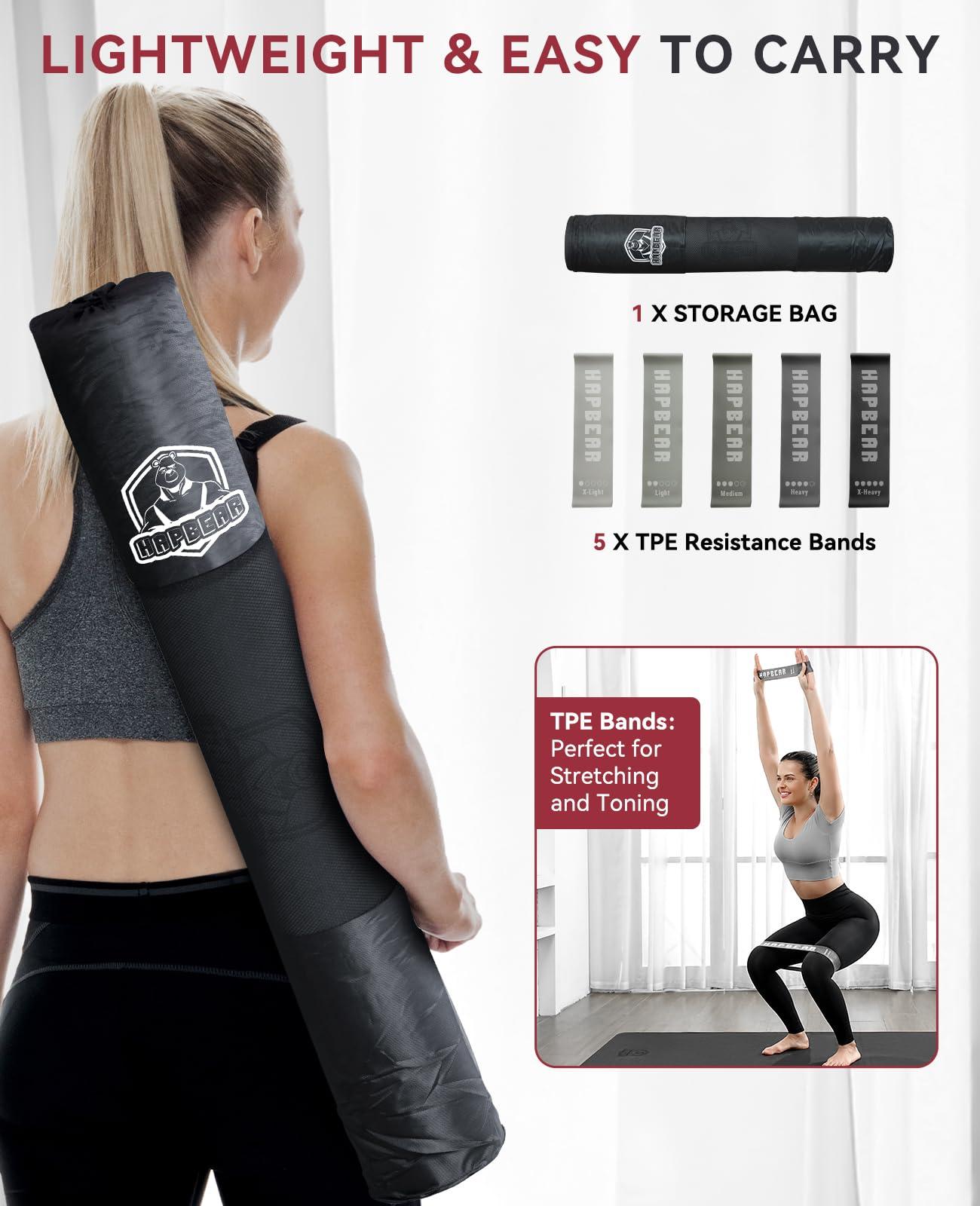 HAPBEAR Large Yoga Mat - 72"x36"x6mm (1/4 inch), Extra Wide Non-Slip Exercise Mat for Home Workout, Yoga, Pilates & Stretching, Durable & Eco-Friendly, Includes Bonus Resistance Bands & Carry Bag - Image 7