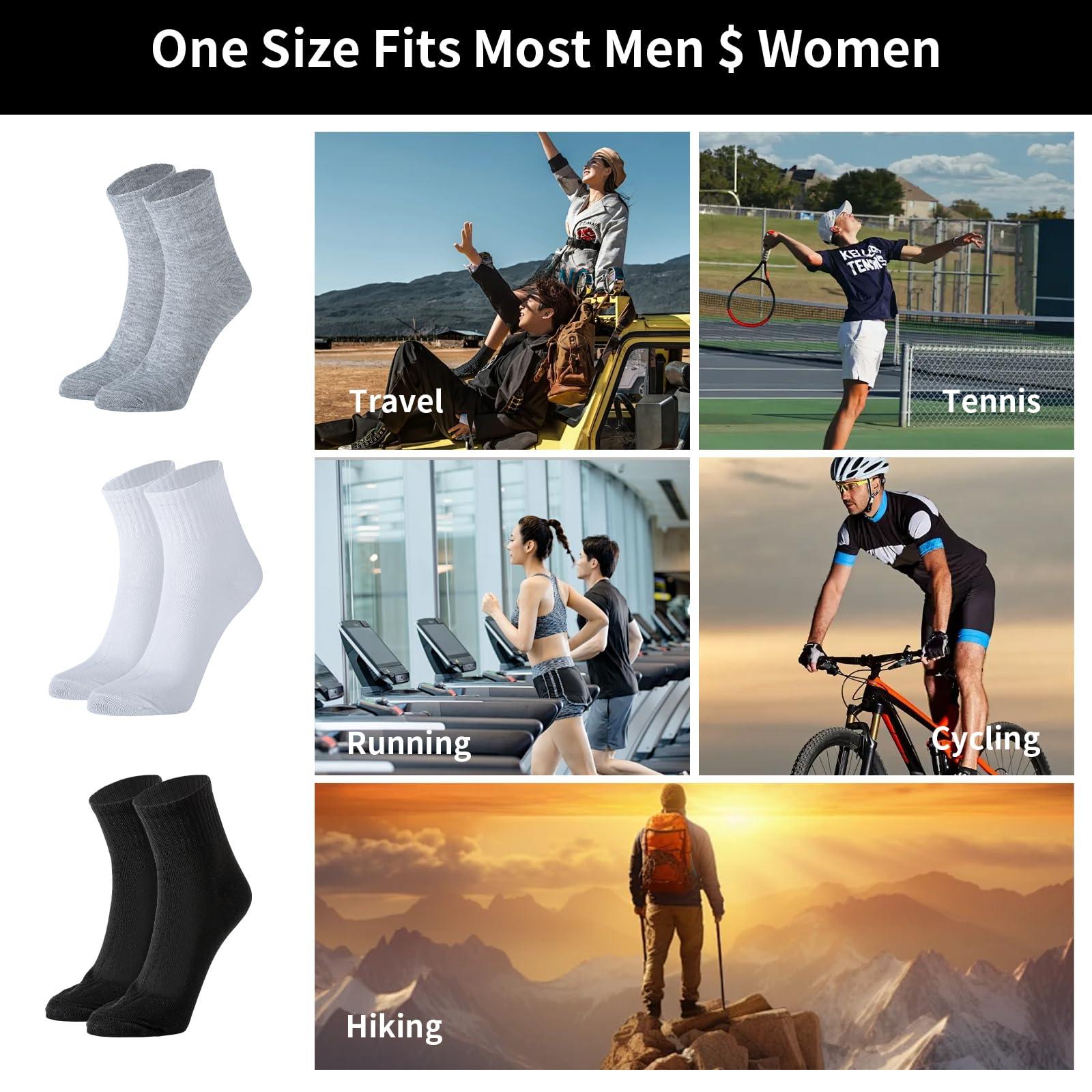 Usavemo 180 Pairs Men's Socks Bulk Pack - Athletic & Casual Quarter Ankle Moisture Wicking Socks for Unisex Adults - Image 6