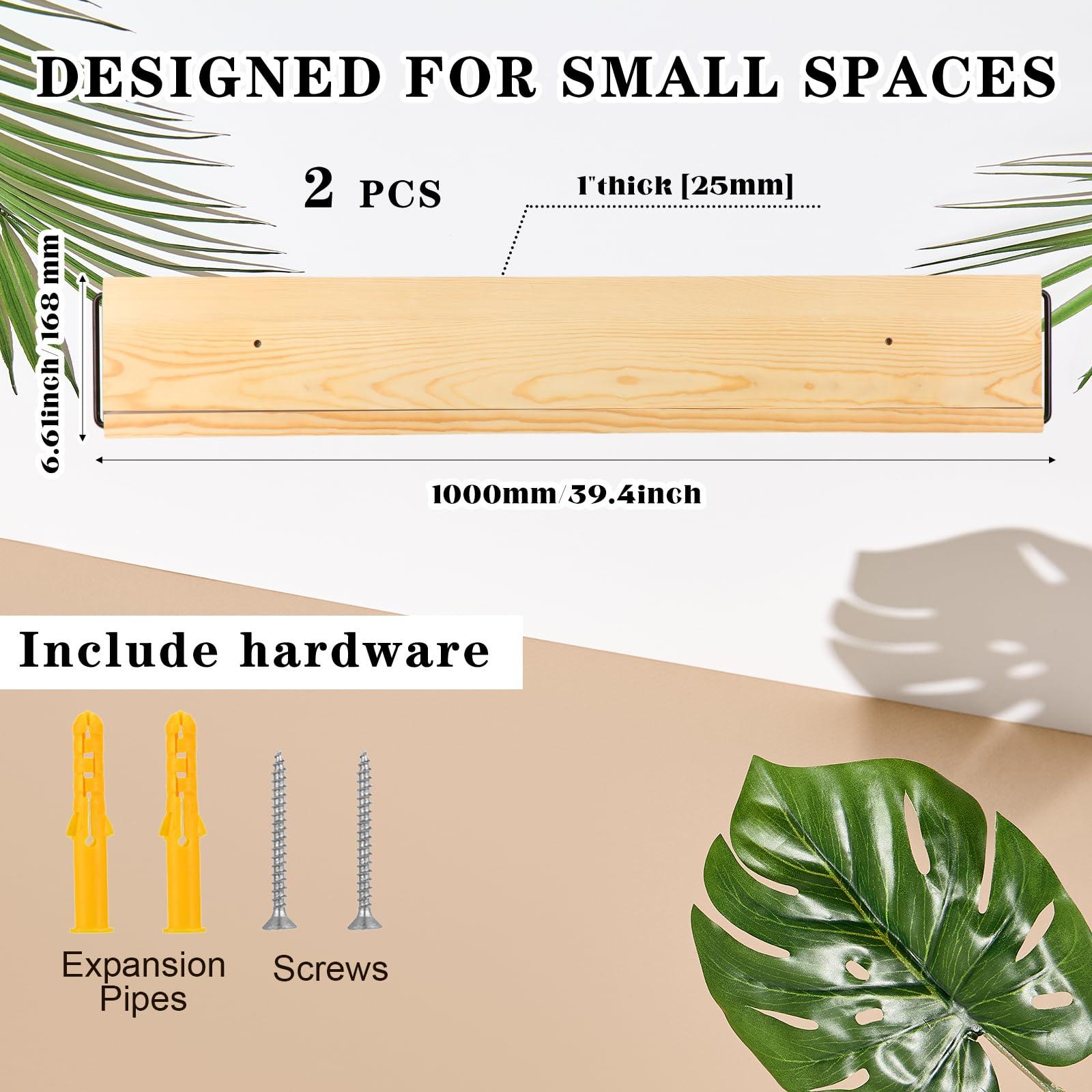 Mifoci 2 Pcs Wall Mounted Shoe Rack Organizer Wooden Modern Compact Wall Space Saving Shoe Holder Storage for Sneaker Footwear Slipper Boots Entryway Narrow Spaces Hallway(39.37'' Long) - Image 3