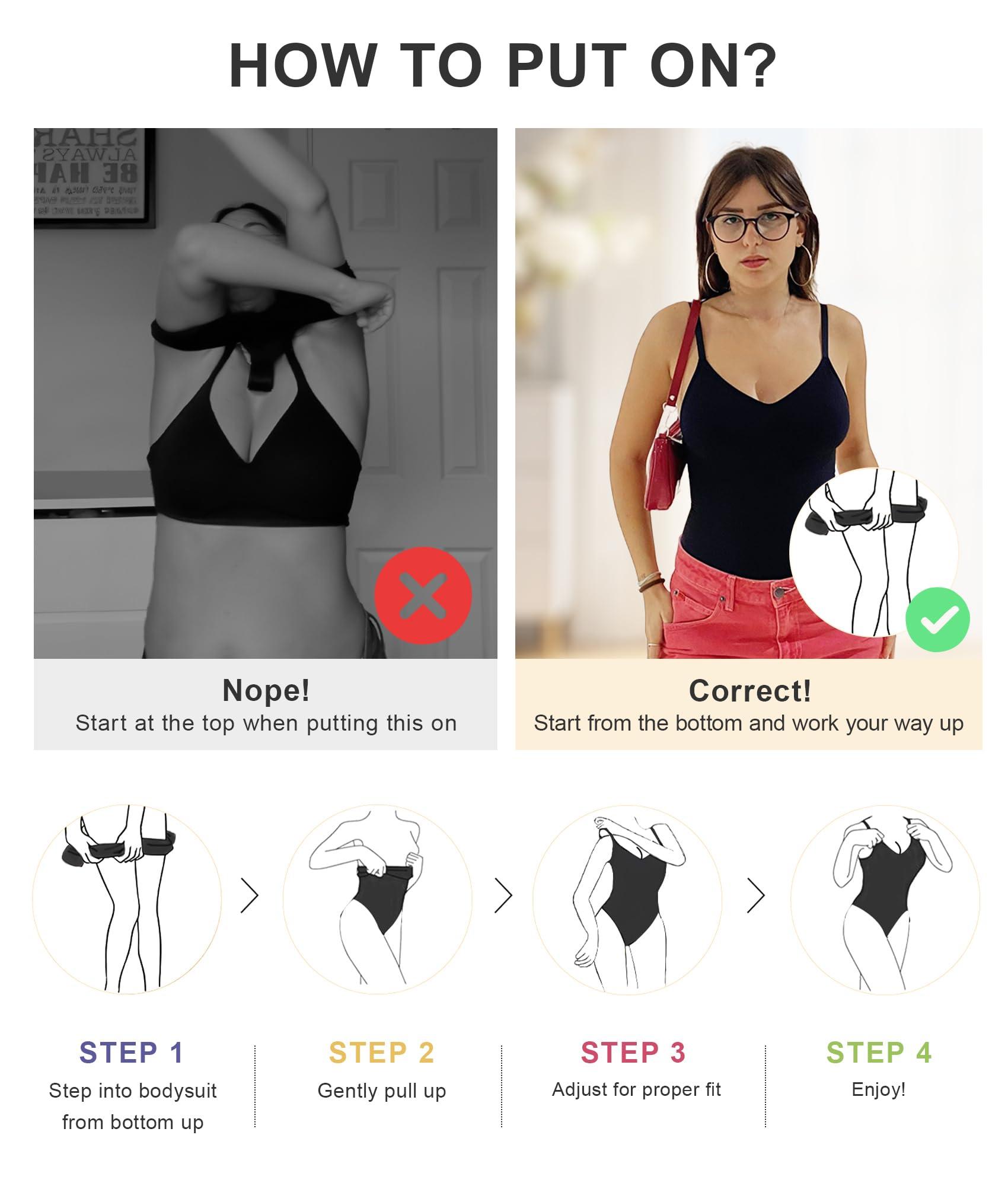 SHAPERX Women's Shapewear Bodysuit Tummy Control Body Shaper Seamless Sculpting Snatched Waist Body Suit - Image 5
