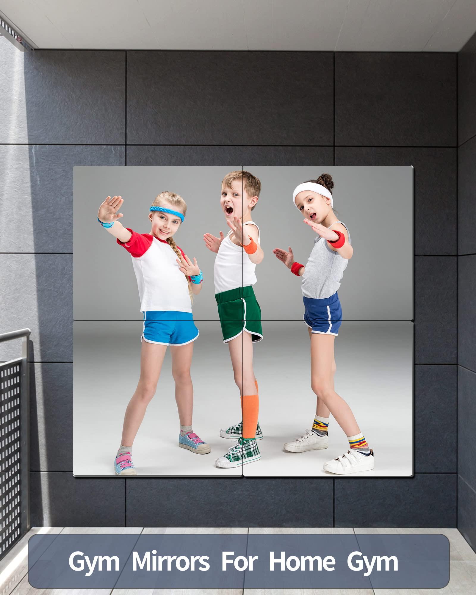 SAFEE MRROR Wall Mirror Full Length Mirror for Bedroom Full Body,Shatterproof Mirror for Kids Tiles,Large 12"x12"x4 Pcs,Unbreakable Frameless Acrylic Gym Mirrors - Image 8