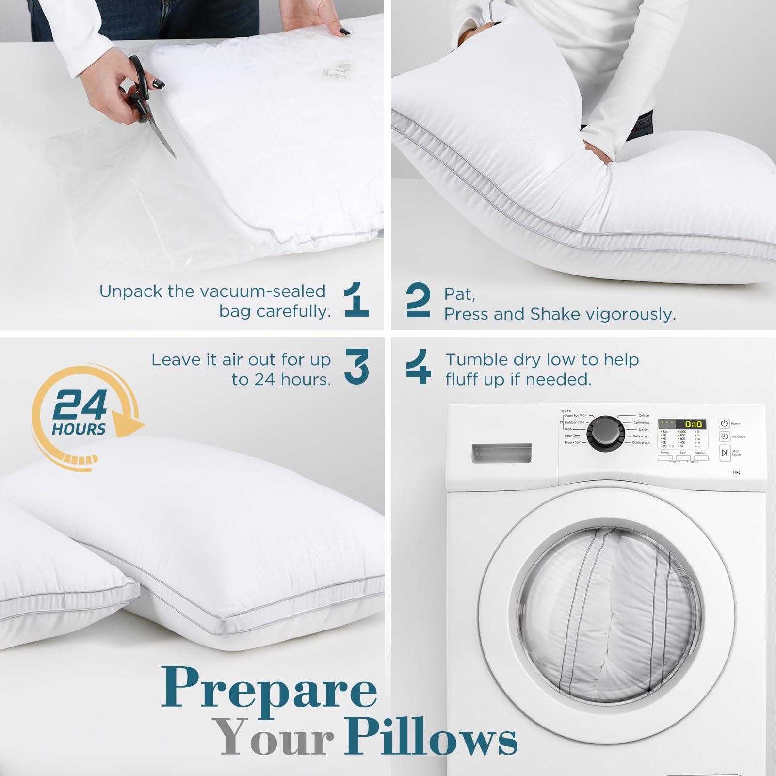 viewstar Pillows Queen Size Set of 2, Hotel Quality, Down Alternative Gusseted Bed Pillows for Side, Back, or Stomach Sleepers, White - Image 9