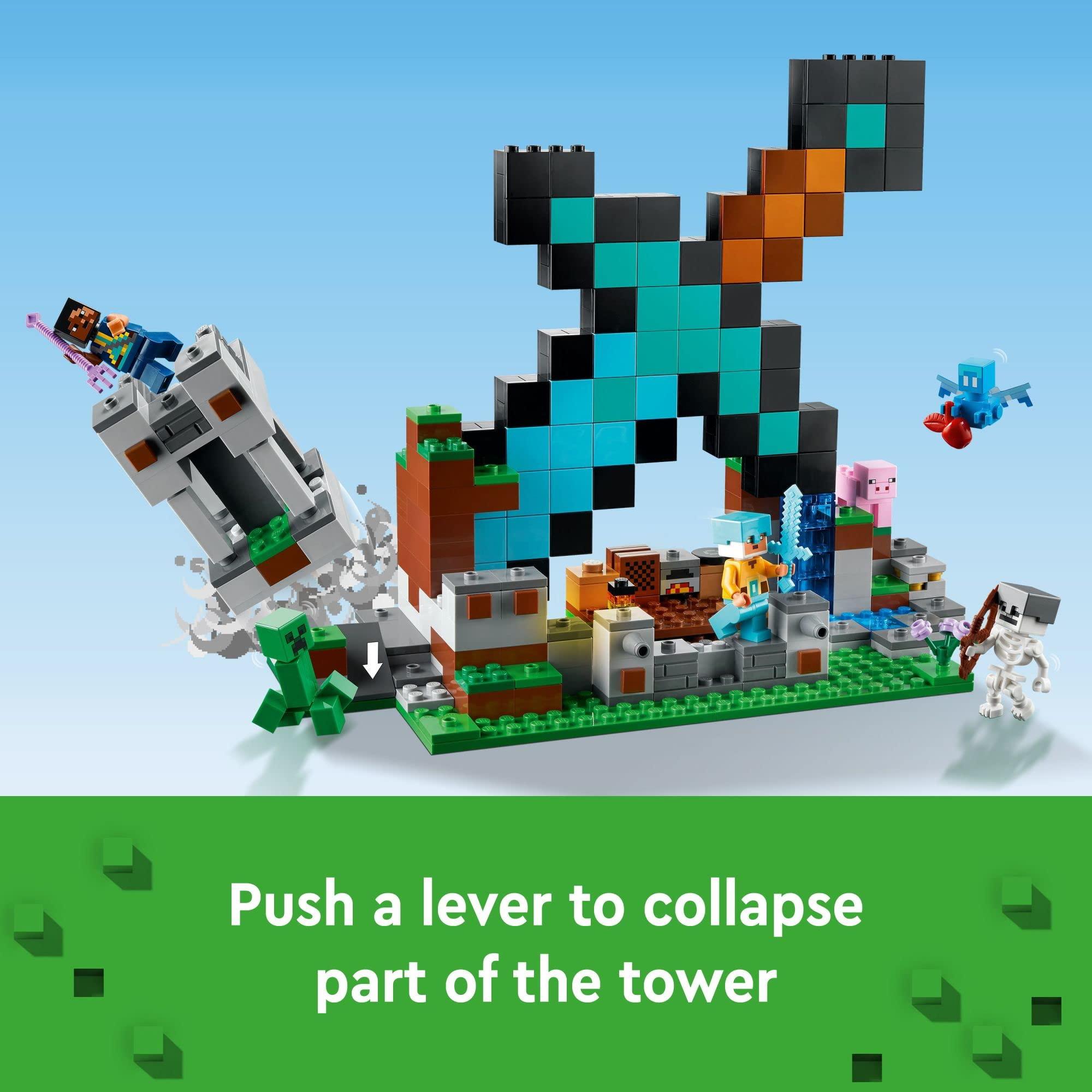 LEGO Minecraft The Sword Outpost 21244 Building Toys - Featuring Creeper, Warrior, Pig, and Skeleton Figures, Game Inspired Toy for Fun Adventures and Play, Gift for Kids, Boys, and Girls Ages 8+ - Image 4
