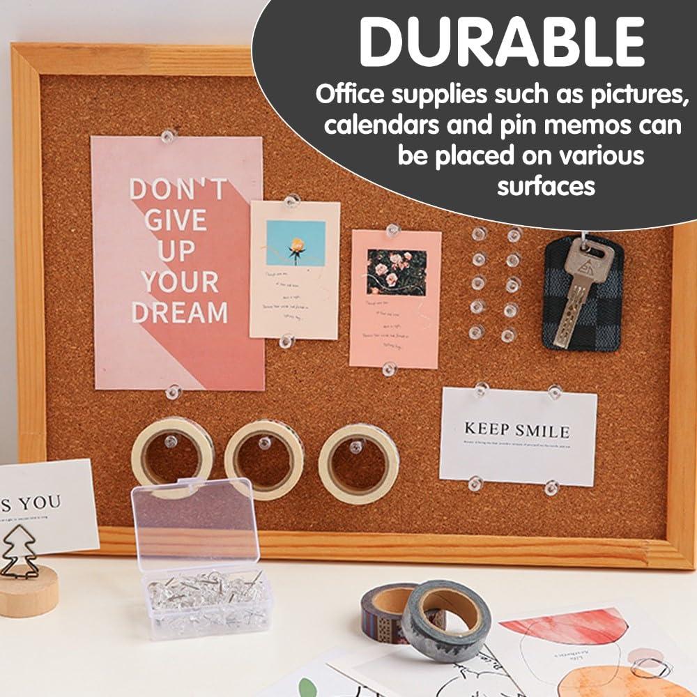 120-Pack Push Pins for Bulletin Board, Thumb Tacks with Clear Plastic Tip and Steel Tip, Portable and Durable Wall Tacks Suitable for Cork Board, Office and Daily Life - Image 4
