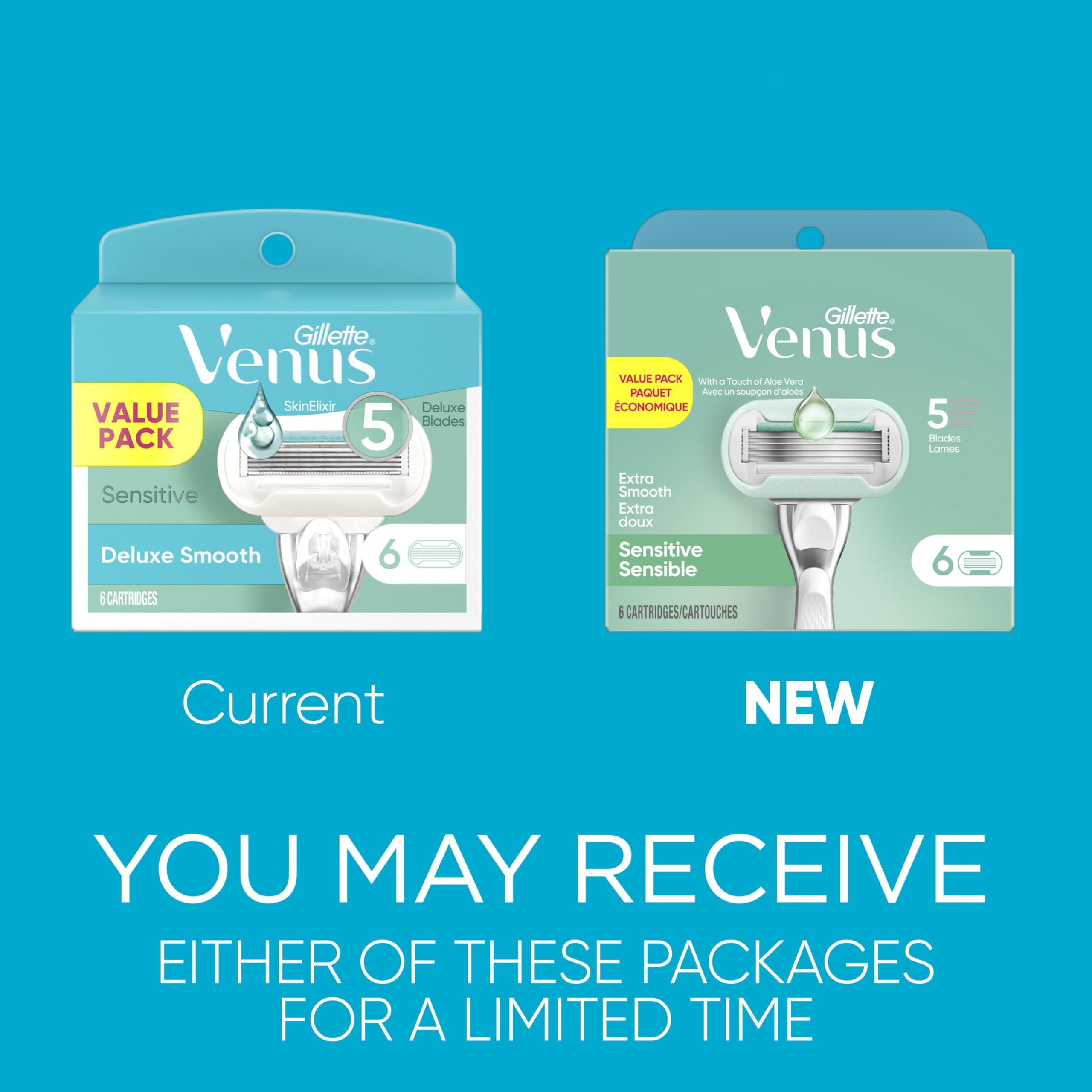 Gillette Venus Extra Smooth Sensitive Womens Razor Blade Refills, 6 Count, Designed for Women with Sensitive Skin - Image 2