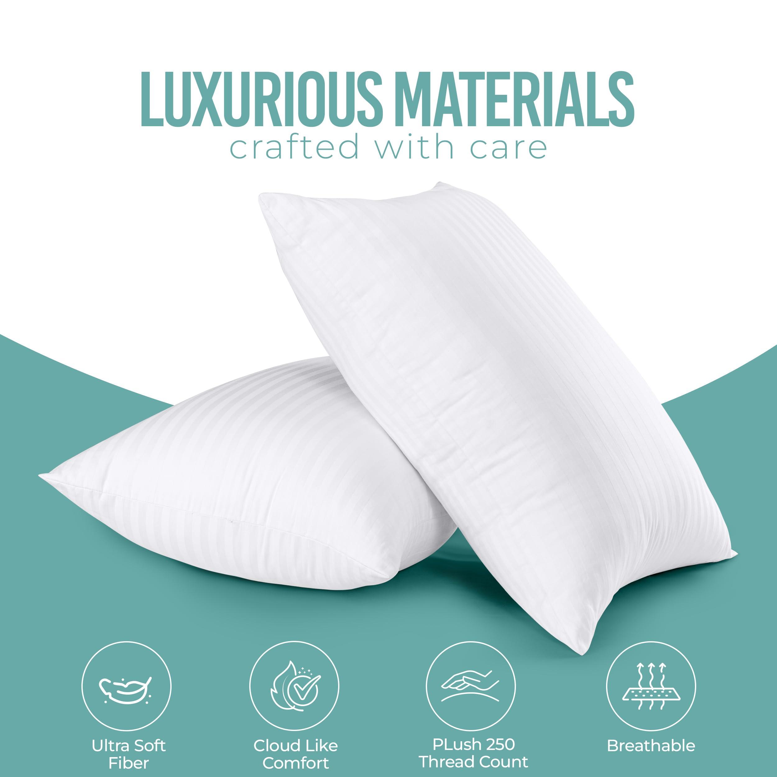 Utopia Bedding Pillows Queen Size Set of 2 (White),Hotel Pillows, Cooling Pillow for Side, Back or Stomach Sleepers - Image 4