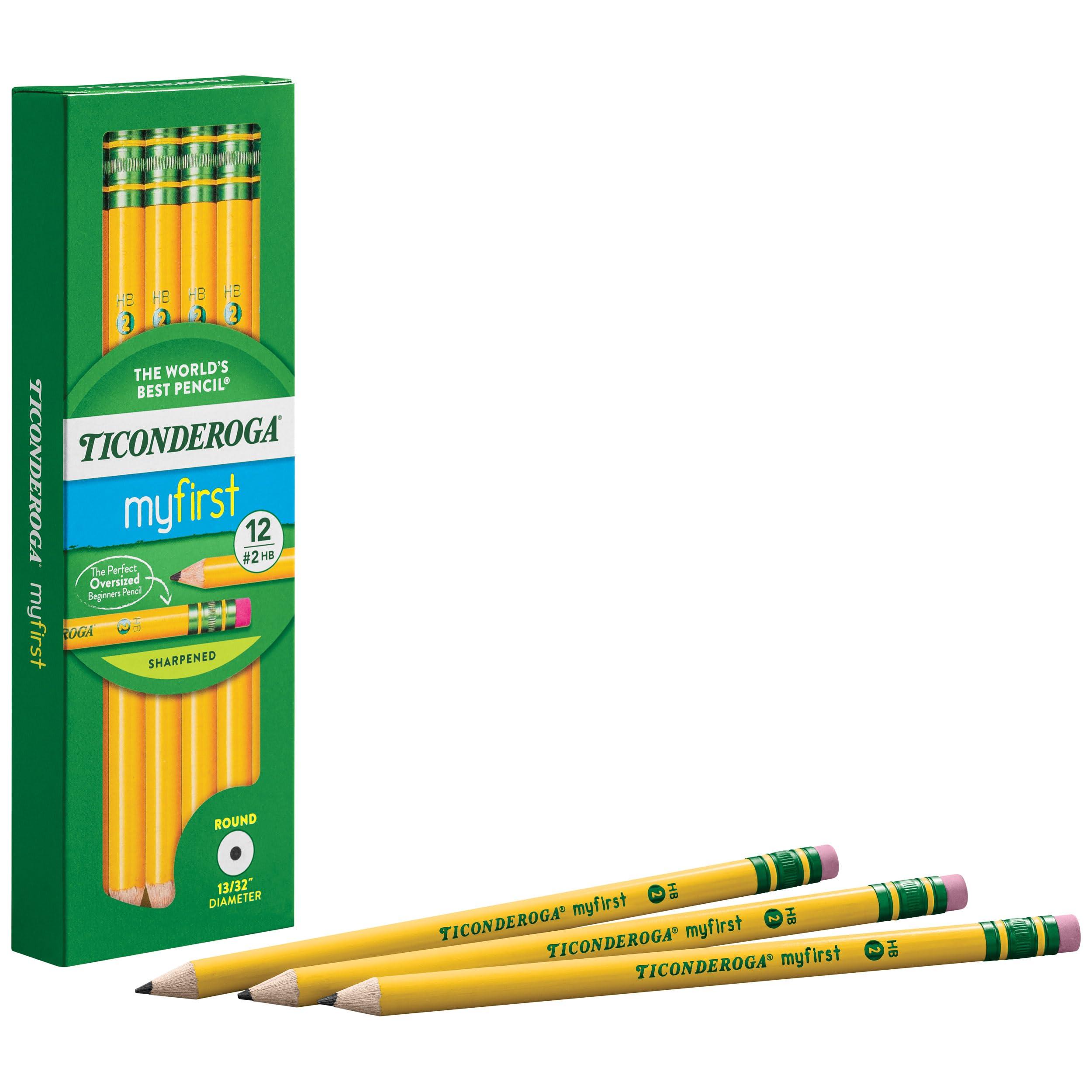 Ticonderoga My First Wood-Cased Pencils, Pre-Sharpened, 2 HB, Yellow, 12 Count - Image 5