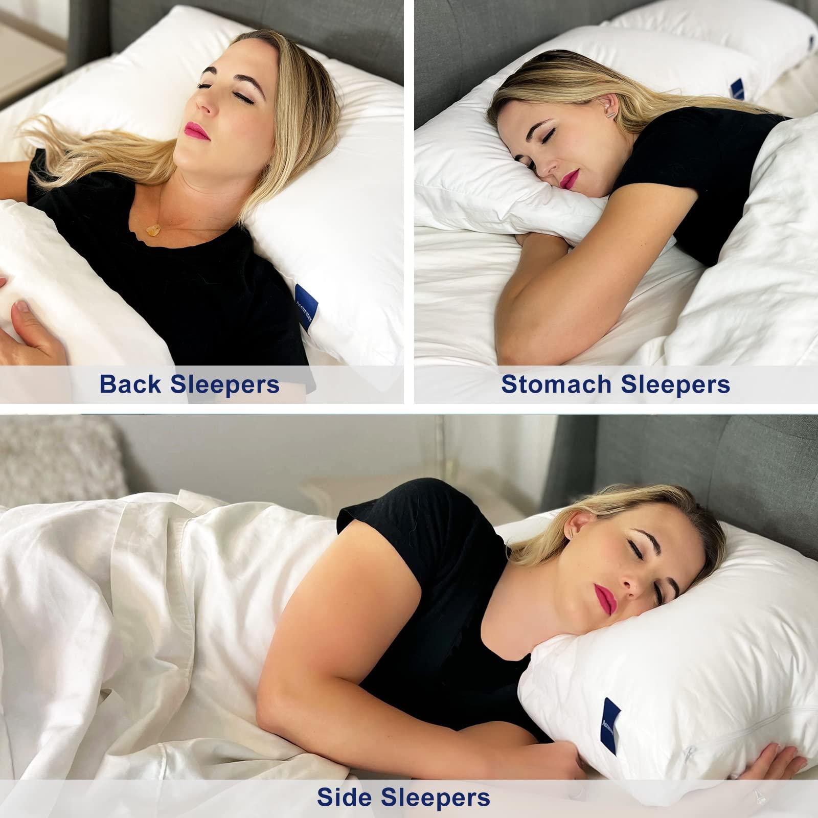 ACCURATEX Pillows King Size Set of 2, Hybrid Shredded Memory Foam Pillow[Adjustable Loft], Fluffy Down Alternative Fill Removable Cotton Cover, Firm Supportive Pillow for Side Back Sleepers - Image 5