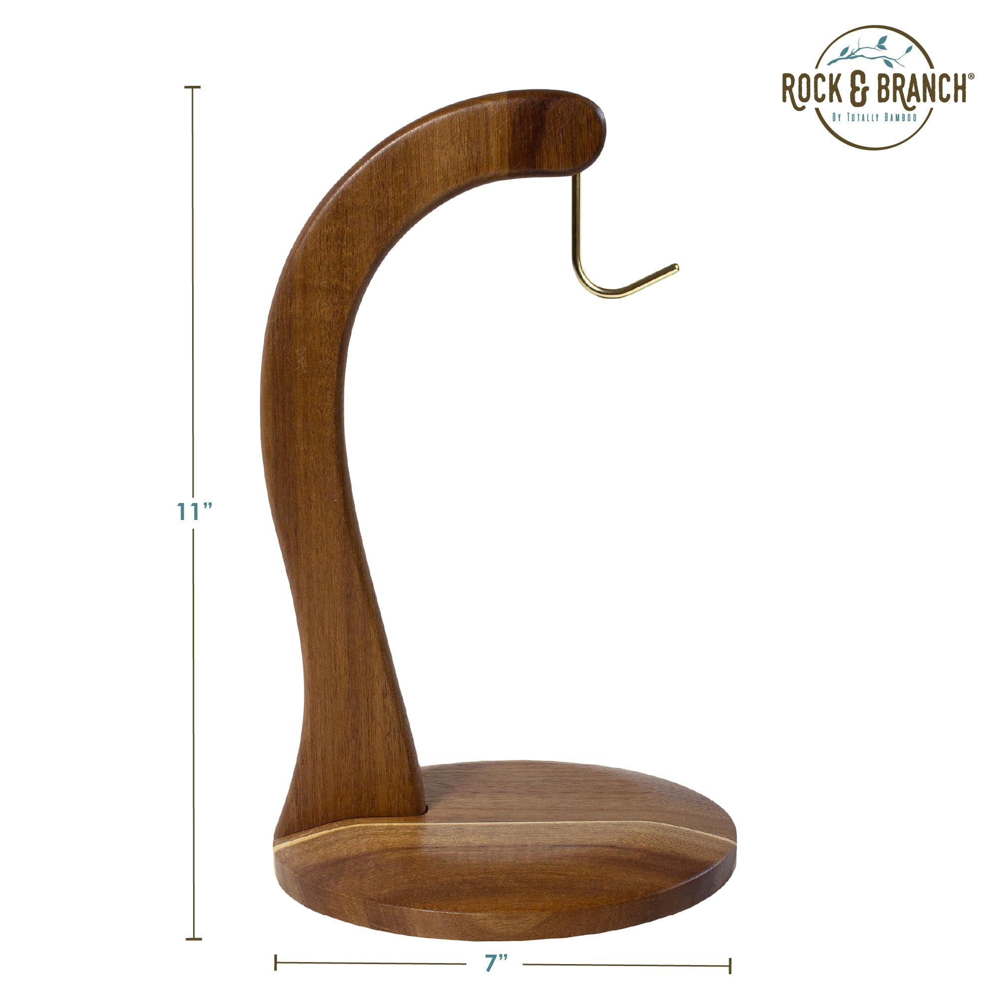 Totally Bamboo Rock & Branch Acacia Wood Banana Holder, Wooden Banana Hanger Stand with Metal Hook - Image 3