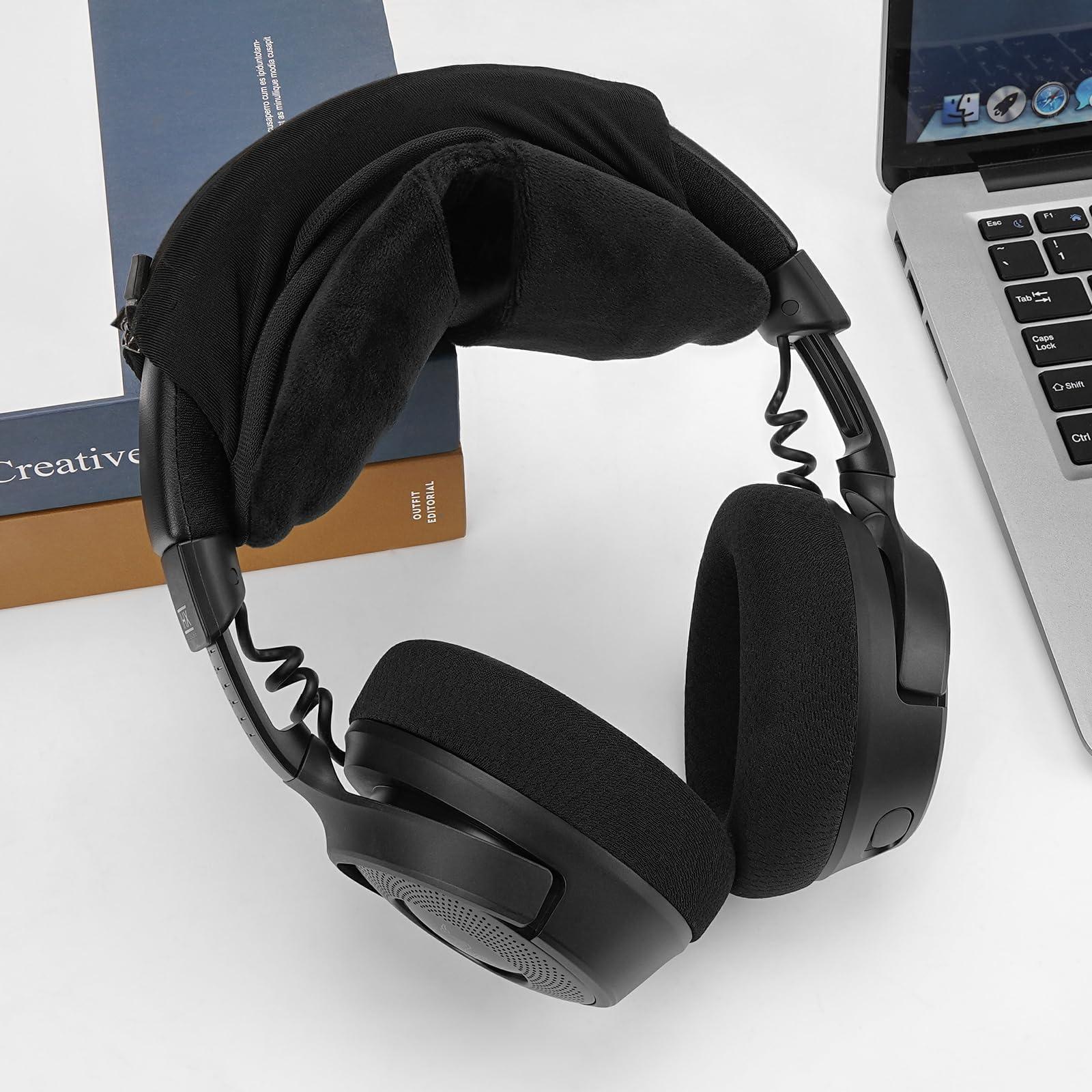 Geekria Medium Hook and Loop Headband Cover and Pad Set (Fits 2.5-3.5 cm Headbands), Compatible with Bose QC 45, QC 35 II, Beats Studio Pro, Sony WH-1000XM6, 1000XM5, ATH-M50x (Velour/Black) - Image 4
