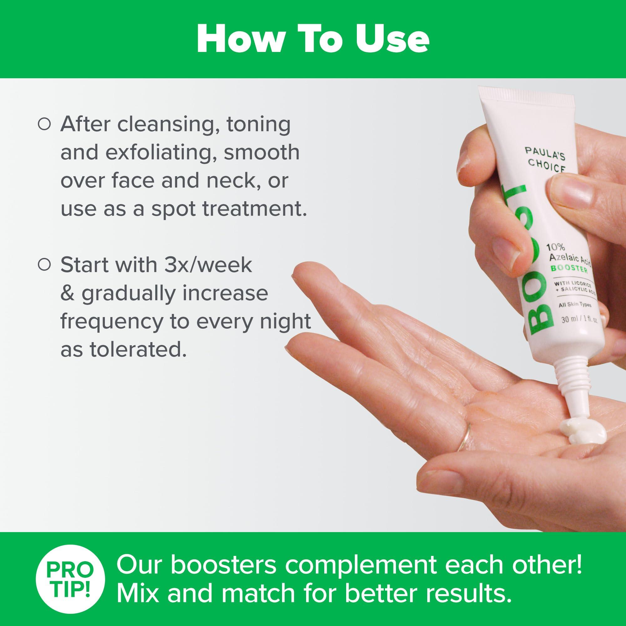 Paula's Choice BOOST 10% Azelaic Acid Booster Cream Gel, Licorice Extract & Salicylic Acid, Oil-Free Skin Brightening Serum - Image 3