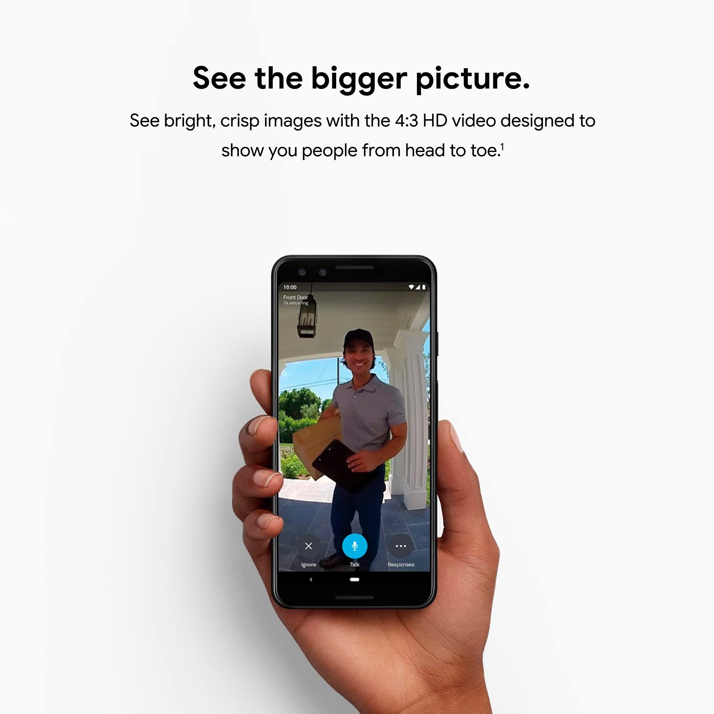 Google Nest Doorbell (Wired) - Formerly Nest Hello - Video Doorbell with 24/7 Streaming - Smart Doorbell Camera for Home with HDR Video, HD Talk and Listen, Night Vision, and Person Alerts - Image 5