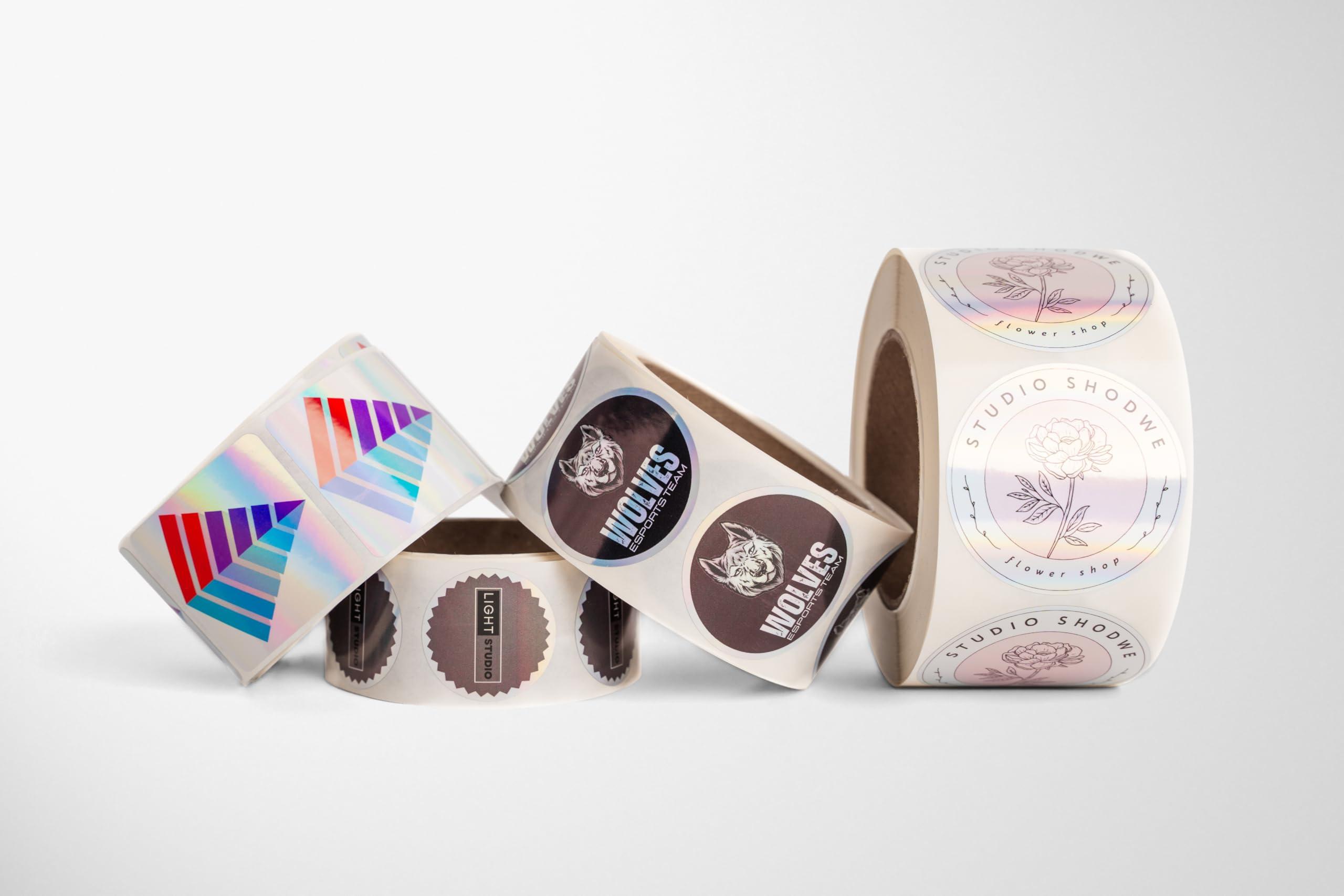 Build Your Own Stickers - Any Design + Logo - Personalize Business - 50+ Roll - Multi Shapes, Sizes, Backgrounds, Text - Gloss/Matte Labels (2 inch Circle) - Image 4