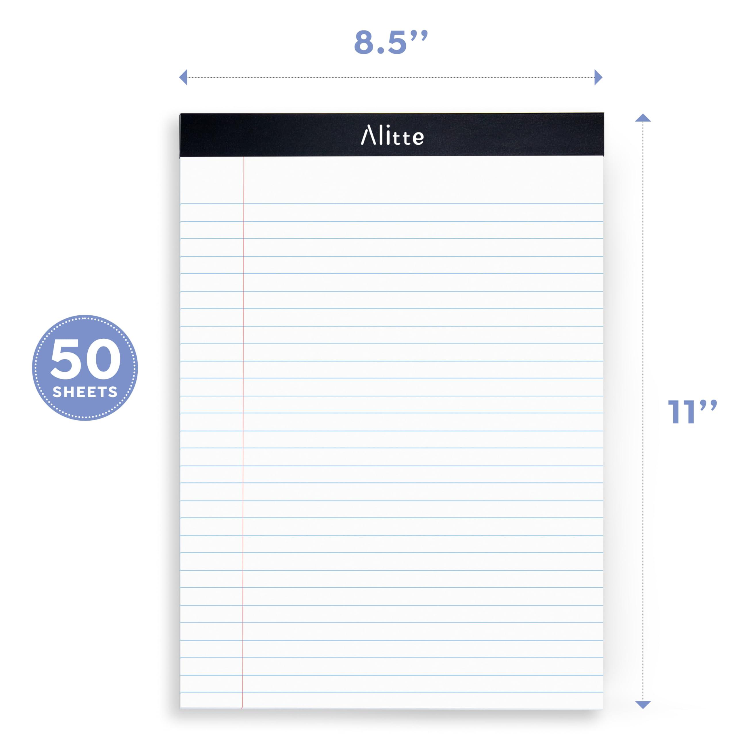 Alitte Legal Notepads 8.5 x 11, Pack of 12 - Perforated Wide Ruled Writing Pad - Premium Thick Paper, No Ink Bleeding - Blank Legal Pads For Home, Office, School, Business - 50 Sheets Per Notebook - Image 3