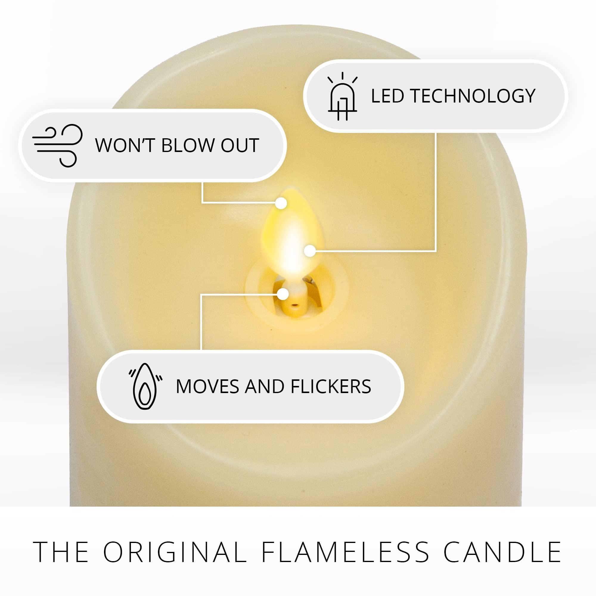 Luminara - Flameless LED Battery Operated Flickering Pillar Candles - Ivory - Pack of 1-3x4.5 - Realistic Moving Flame Real Wax Indoor/Outdoor Decor - Image 3
