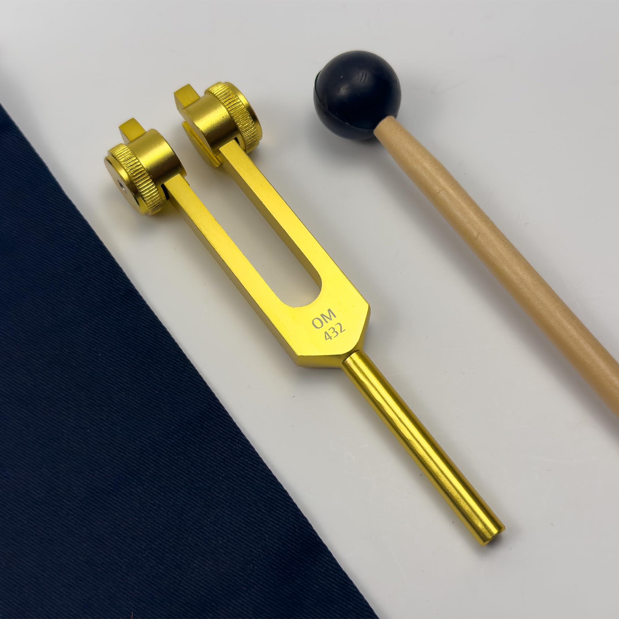 432 Hz Weighted Tuning Fork For Healing - Natural Musical Pitch - Love Frequency 432 Hz - Sound Healing and Biofield Harmonization - Sound Therapy Tools, Sound Healing Instruments - Gold - Image 7