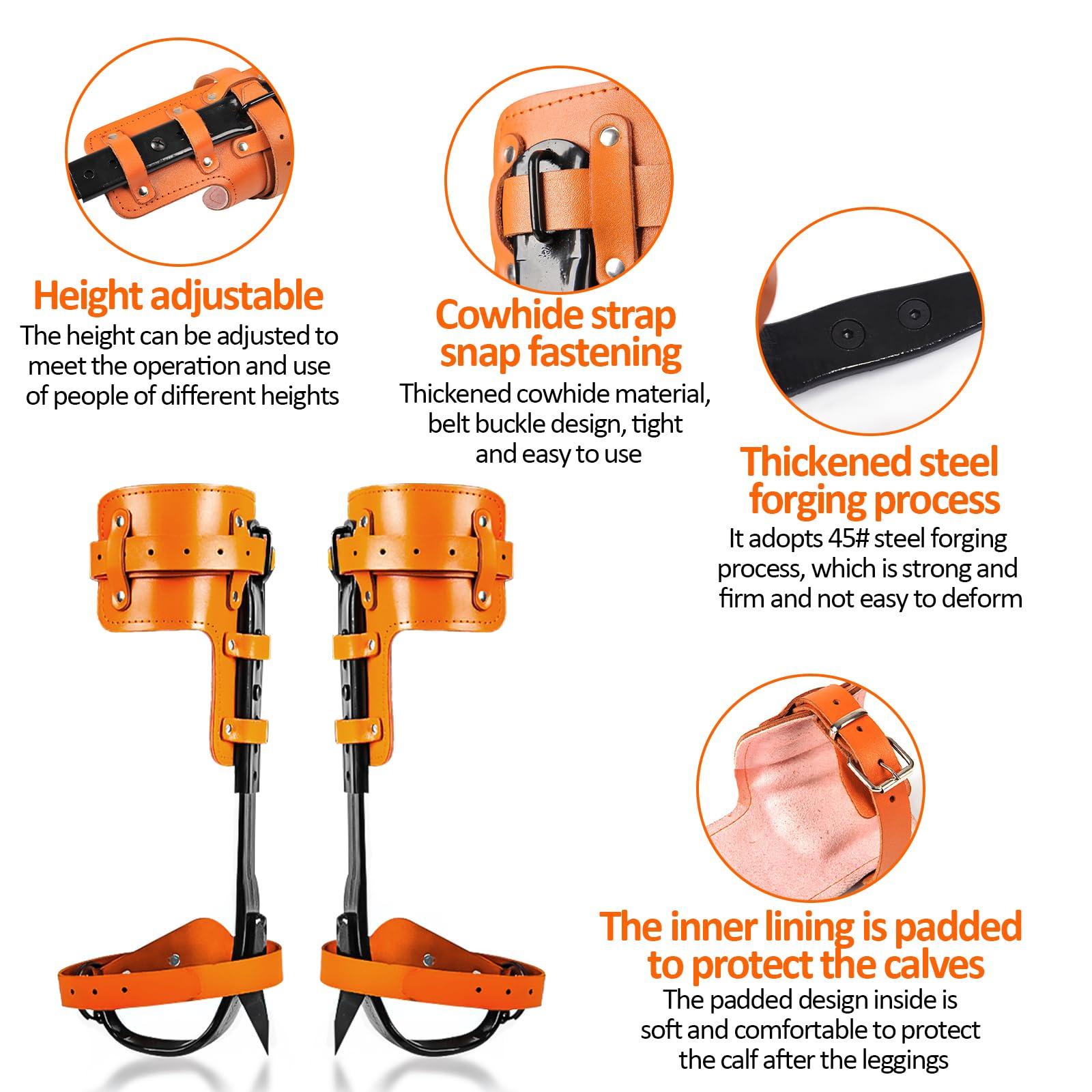Tree Climbing Gear，Tree Climbing Spikes, Tree Climbing Gear with Adjustable Climbing Straps and Steel Core Flip Line, Rock Climbing Kit with Triple Lock Lanyard Adjuster - Image 3