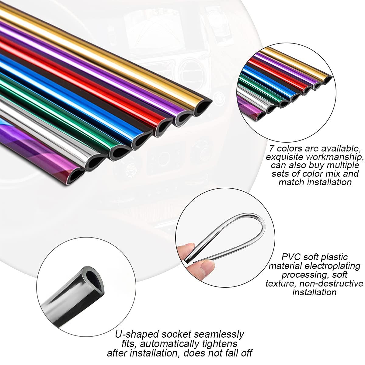 20 Pieces Car Air Conditioner Decoration Strip for Vent Outlet, Universal Waterproof Bendable Air Vent Outlet Trim Decoration, Suitable for Most Air Vent Outlet, Car Interior Accessories (Red) - Image 3
