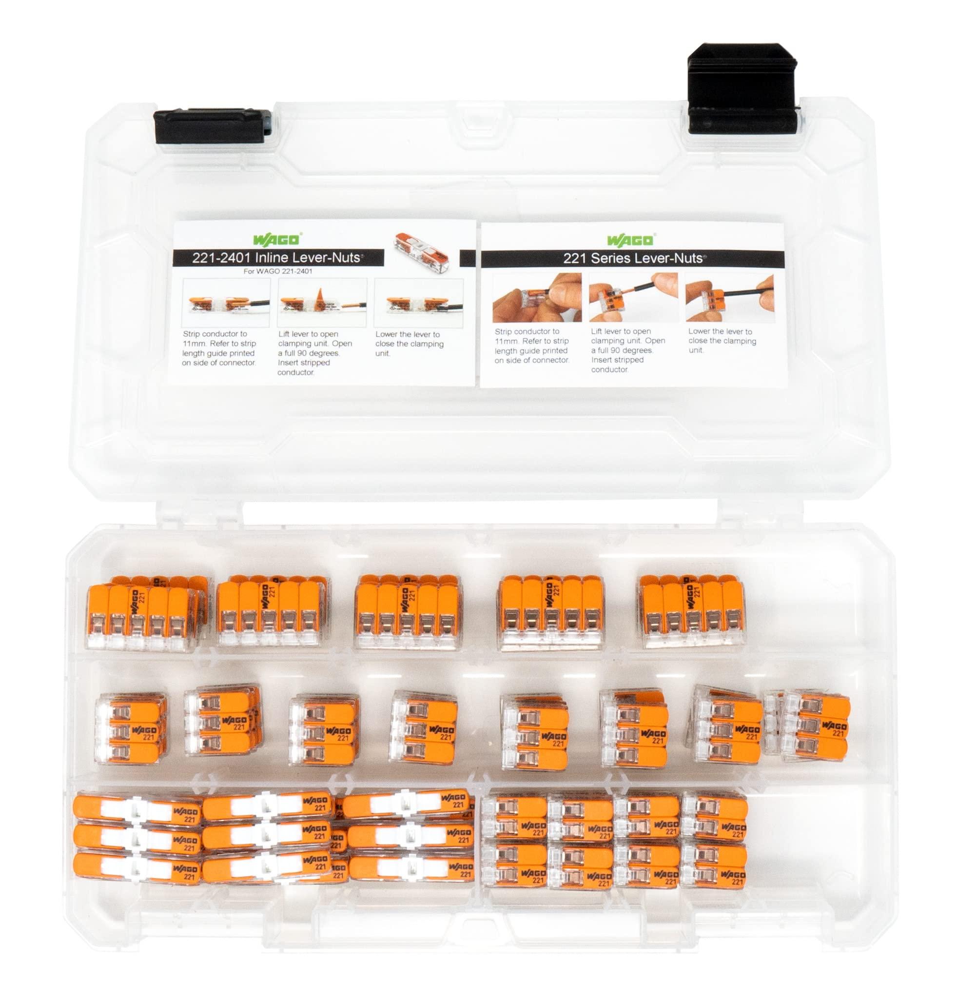 WAGO 221 Lever Nuts 90pc Compact Splicing Wire Connector Assortment with Case. Includes 221-2401, 221-412, 221-413, 221-415 - Image 6