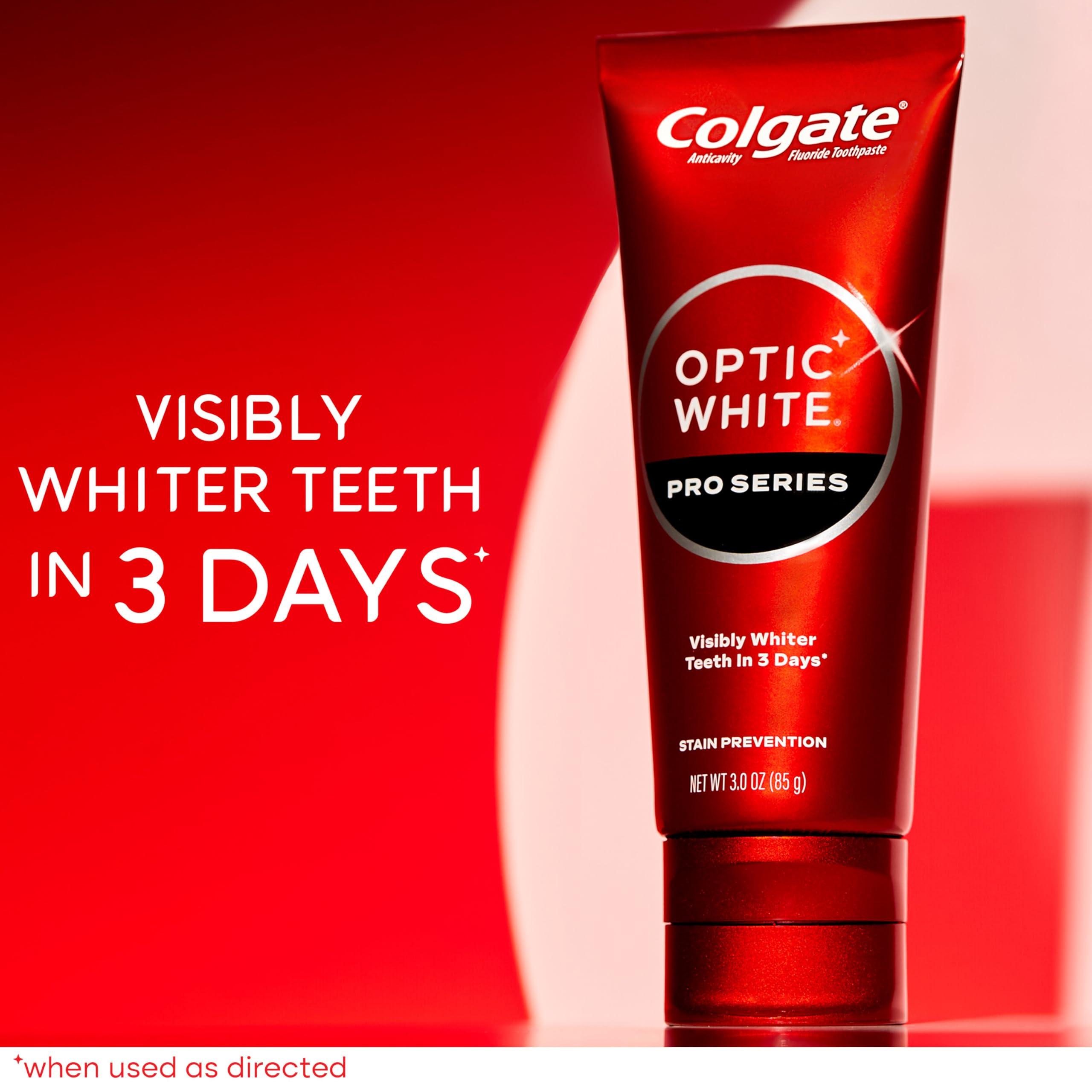 Colgate Optic White Pro Series Whitening Toothpaste with 5% Hydrogen Peroxide, Stain Prevention, 3 oz Tube, 2 Pack - Image 2