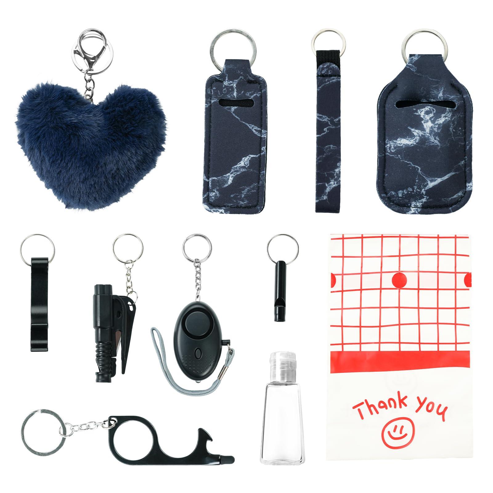Zesirmay 10PCS Accessories Keychain Set for Women with Safety Alarm Key Chain,Whistle and Wristlet KeyChain Set - Image 2