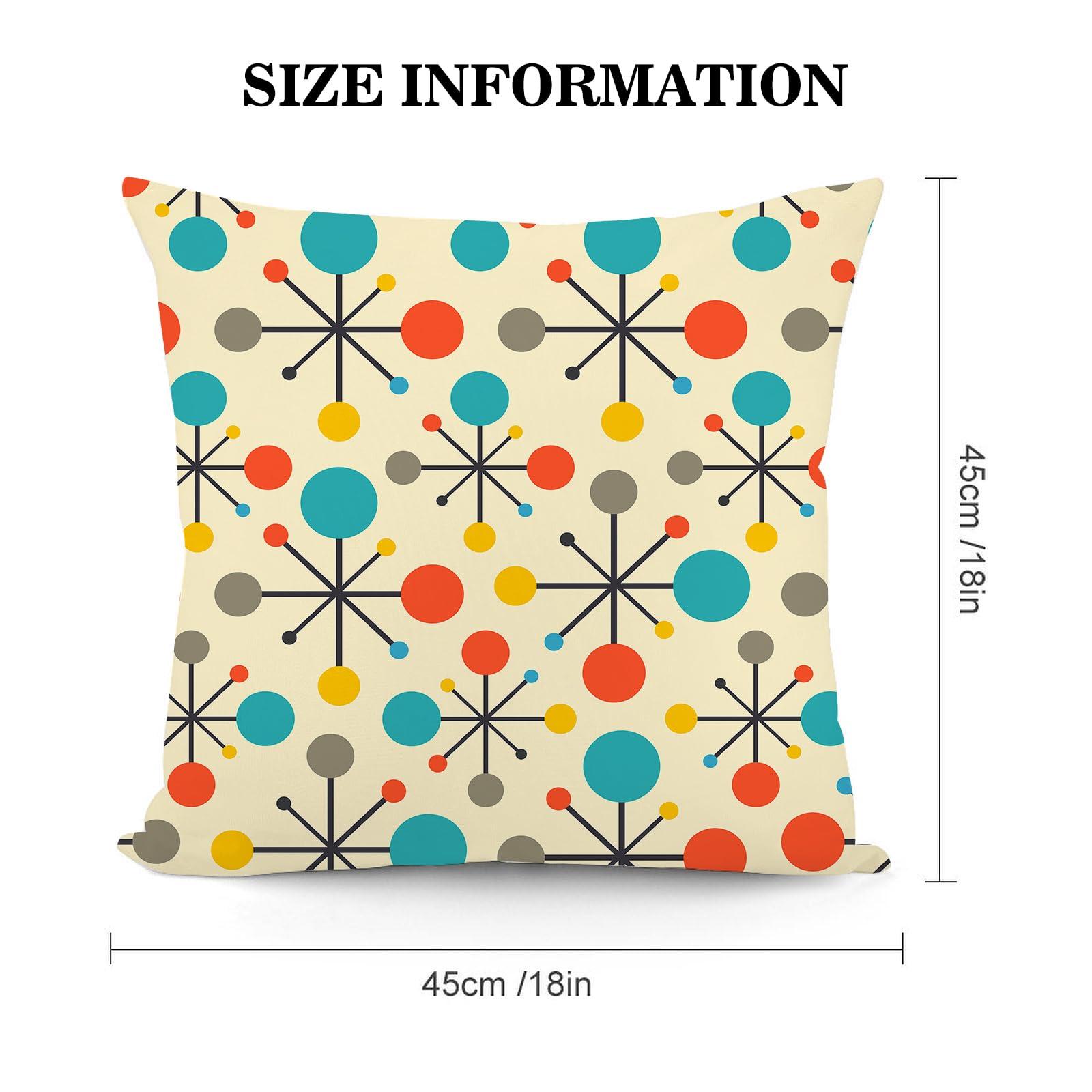 Waiyear Mid Century Modern Atomic Throw Pillows Covers 18"x18" Set of 2, Retro Decorative Pillow Cases for Couch Sofa Living Room,Yellow Cushion Covers - Image 5