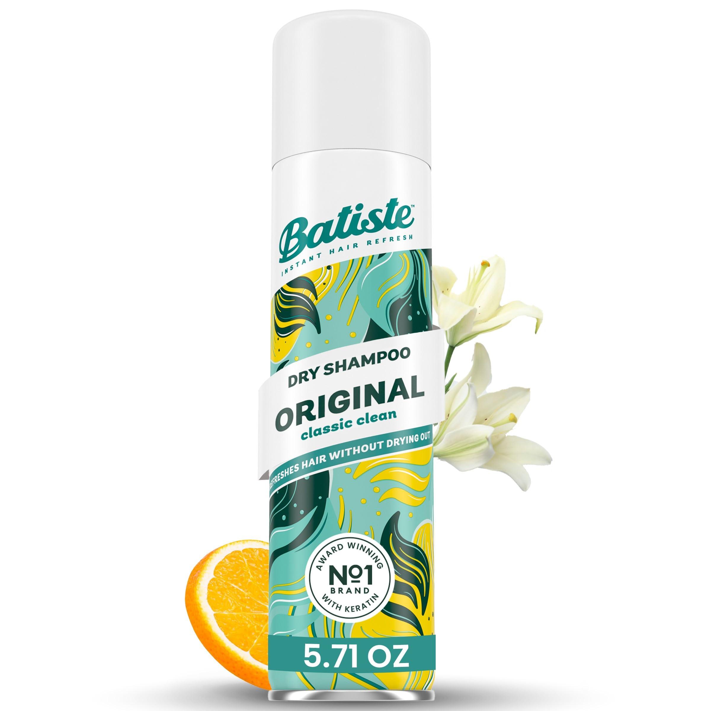 Batiste Dry Shampoo, Original Fragrance Classic Clean, Refresh Hair and Absorb Oil Between Washes, Waterless Shampoo for Added Hair Texture and Body, 5.71 oz - Image 1