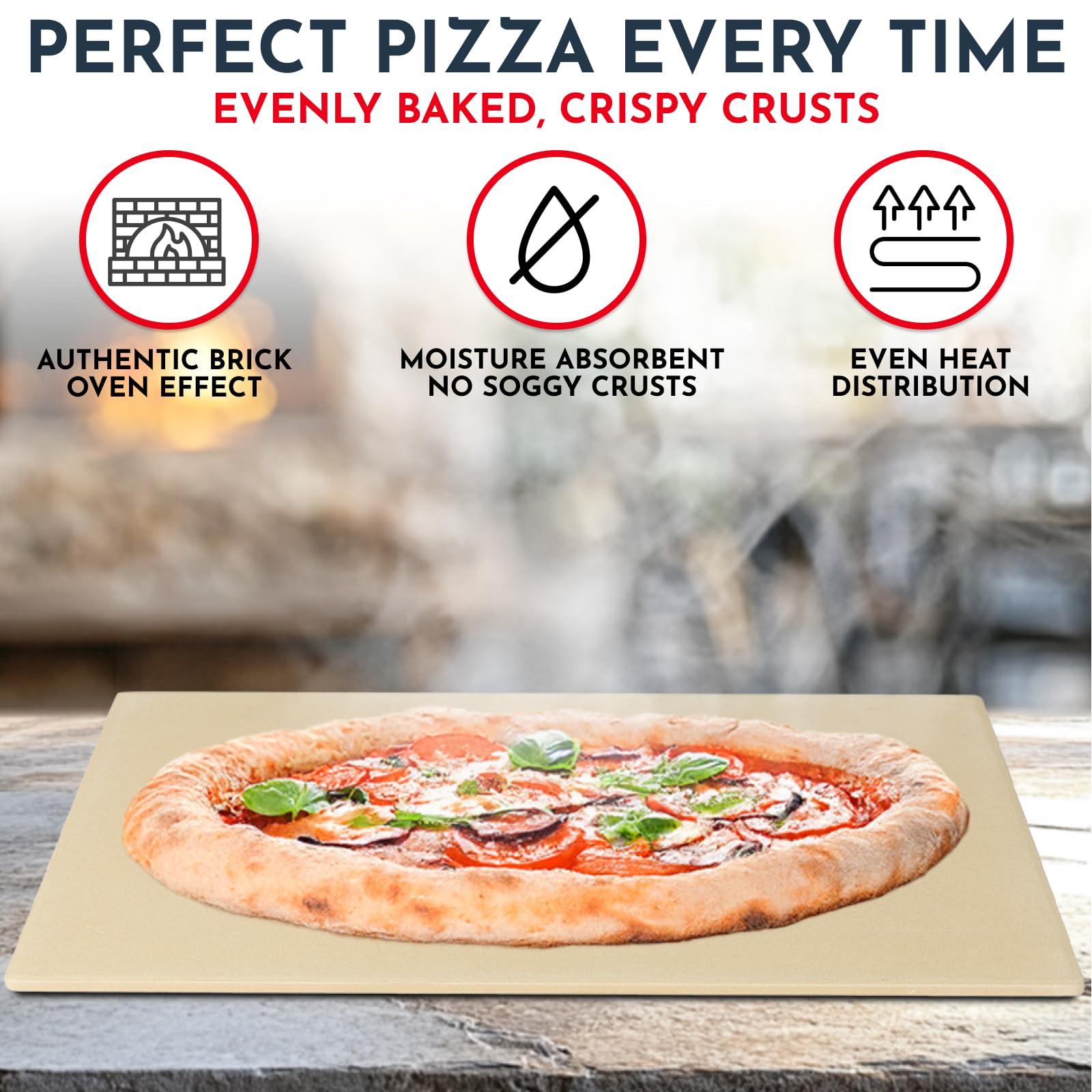Crack-Resistant, Easy-to-Clean Pizza Stone for Oven Set – 15 x 12 inch Pizza Stone for Grill, Even Heating for Perfect Crispy Crusts! Pizza Making Accessories - Image 6