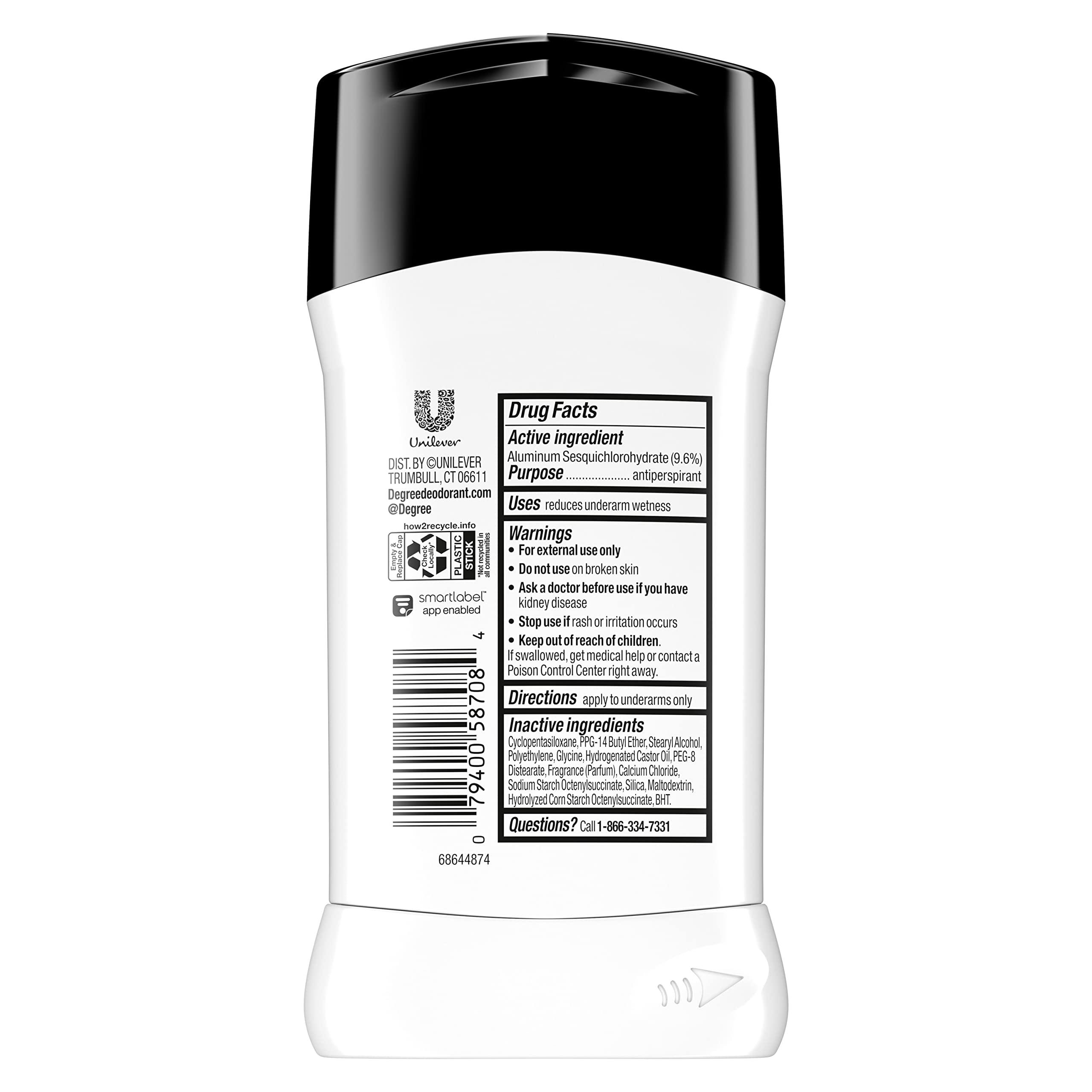 Degree Men UltraClear Antiperspirant Deodorant Black + White 72-Hour Sweat & Odor Protection Antiperspirant For Men With MotionSense Technology 2.7 Ounce (Pack of 4) - Image 2
