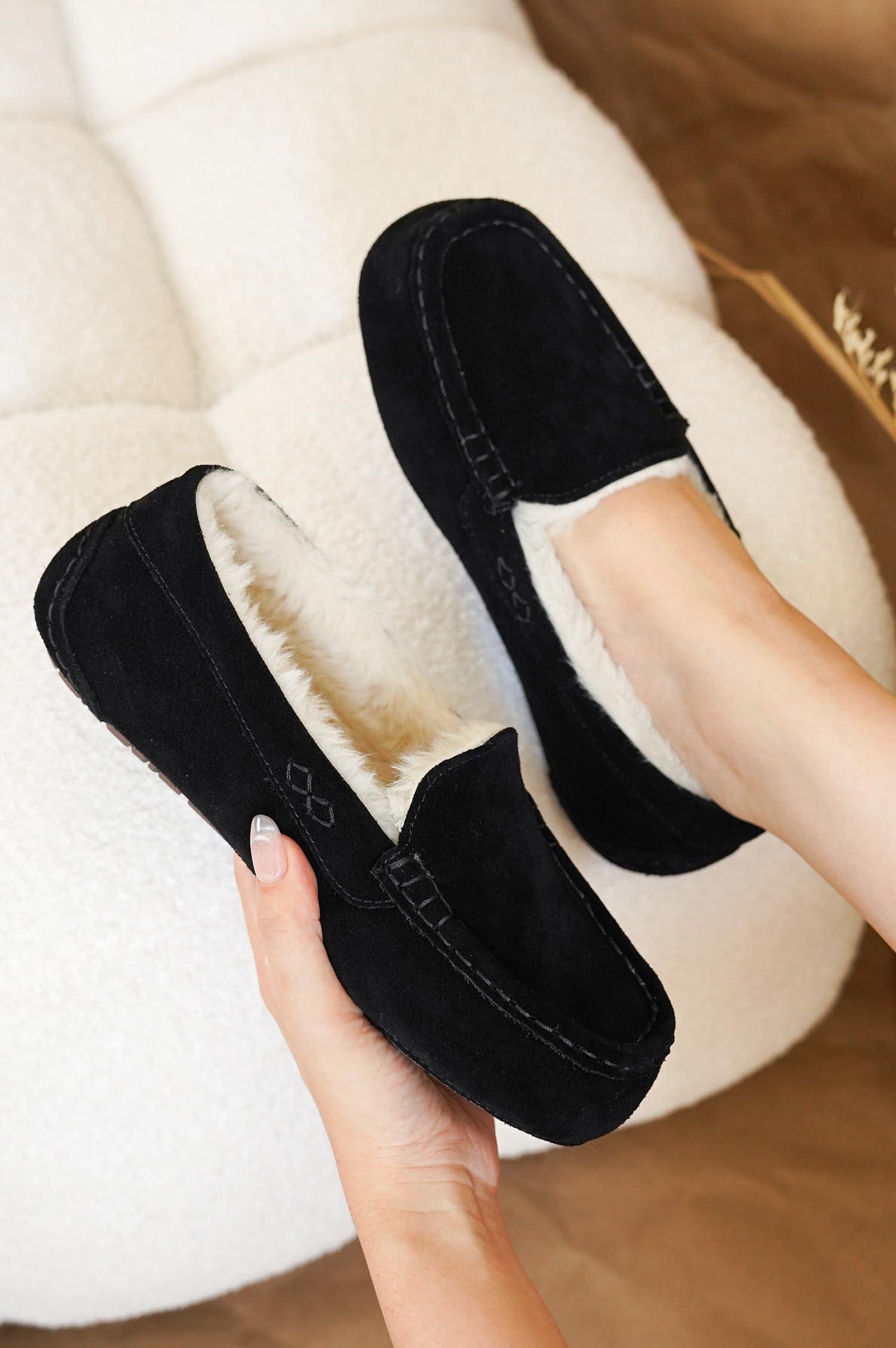 Project Cloud Genuine Suede Loafers for Women - Comfortable Outdoor Slippers for Women Footwear with Memory Foam - Womens Slippers - Stylish Womens Moccasin (Cathi) - Image 5