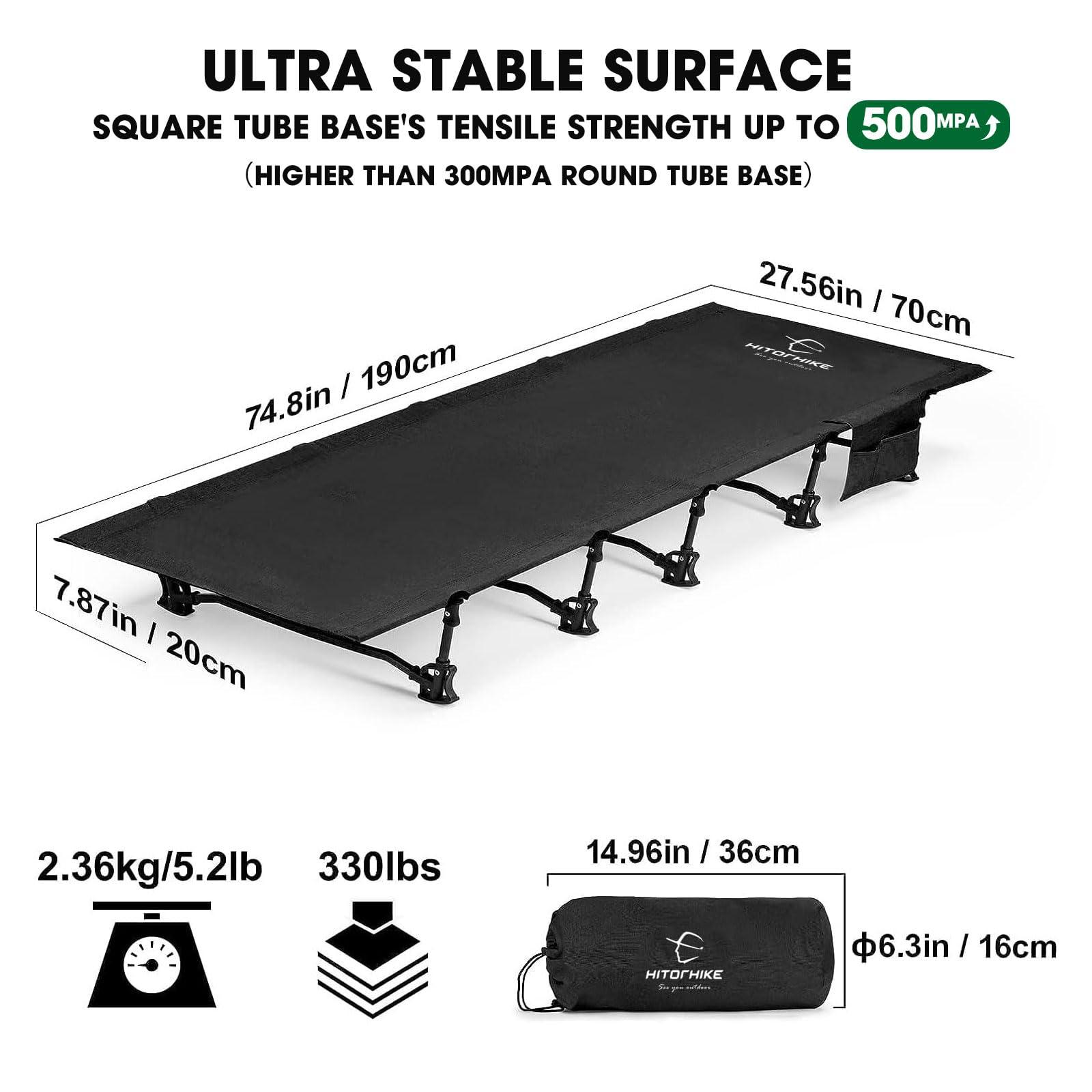 HITORHIKE Camping Cot Compact Folding Cot Bed for Outdoor Backpacking Camping Cot Bed - Image 3