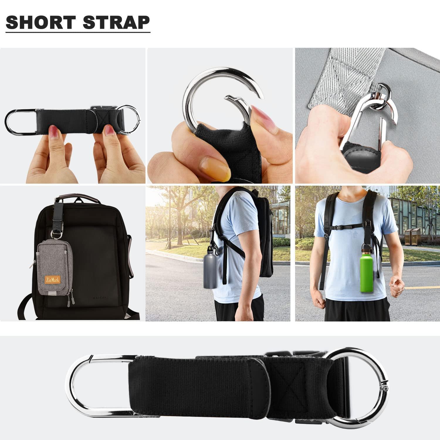 Elastic Jacket Gripper with D-Ring Hook and Buckle, ZINZ D-Ring Hook Baggage Suitcase Straps Belts Travel Accessories, Makes Your Hands Free - Image 7