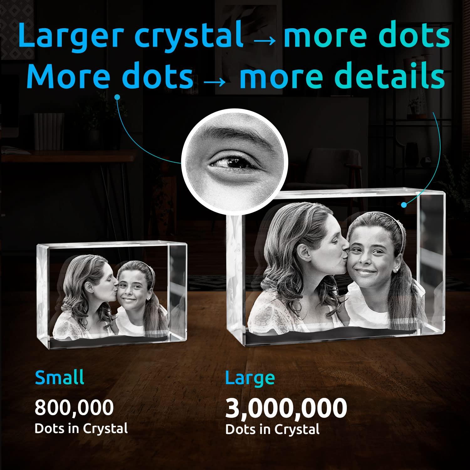ArtPix 3D Crystal Photo, Personalized Gifts for Women, Wife, Her, Him, Men, Husband, Grandma, Great Customized Gift With Your Own Photo, Custom Glass 3D Laser Etched Picture Wedding - Image 5