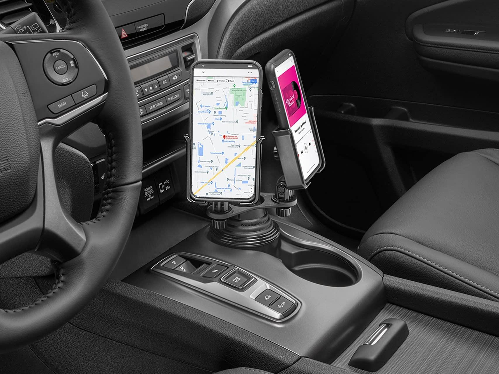 WeatherTech CupFone Duo – Adjustable, Universal Cup Holder Phone Mount Car & Truck Accessory – Best Design for iPhone & Smartphone Charging – Black Metal Knobs - Image 4