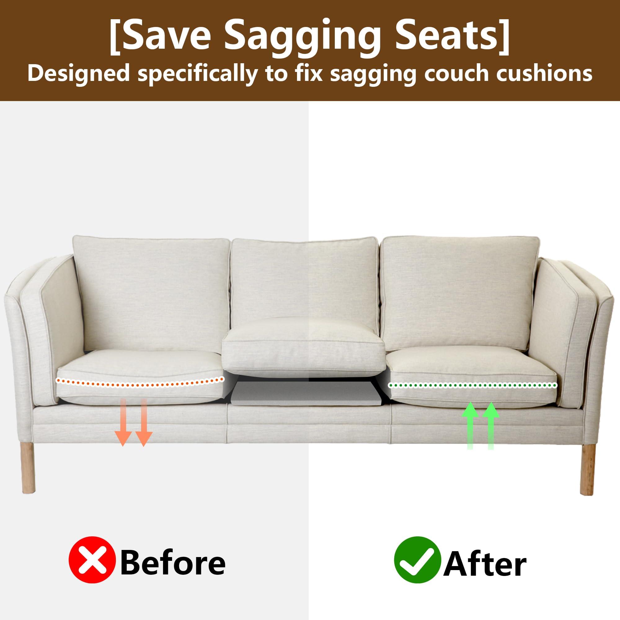 moonoom 22"x22" Couch Cushion Support, Grey Sofa Cushion Sagging Repair, Curved High Density Foam Replacement for Furniture Sagging Seat Sectional Loveseat Chair (3 Pcs) - Image 4