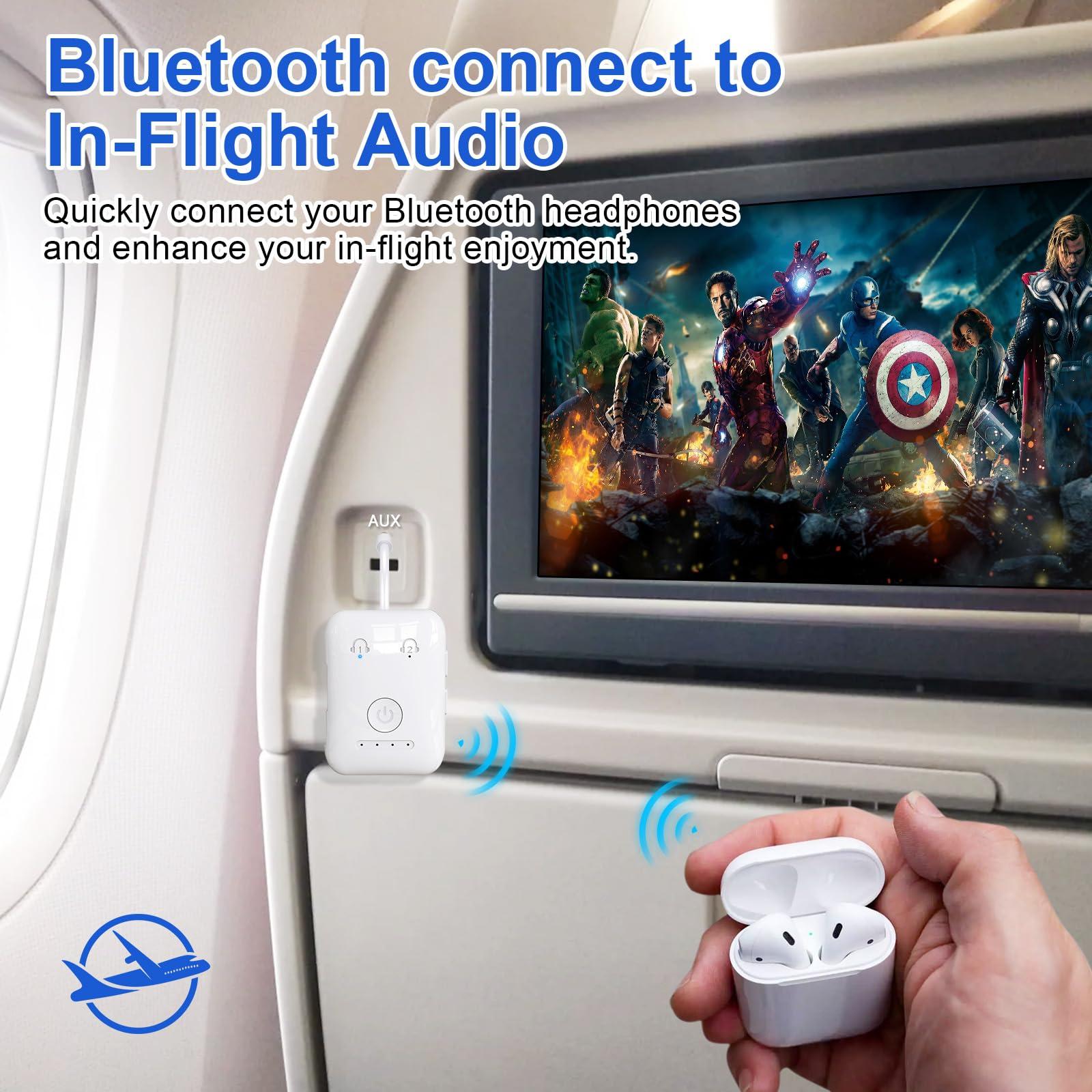 Premium Bluetooth 5.4 Transmitter, Airplane Wireless Adapter, Supports 2 AirPods/Headphones, Bluetooth Transmitter for TV, Airplane, Gym, with aptX Adaptive & Low Latency - Image 2