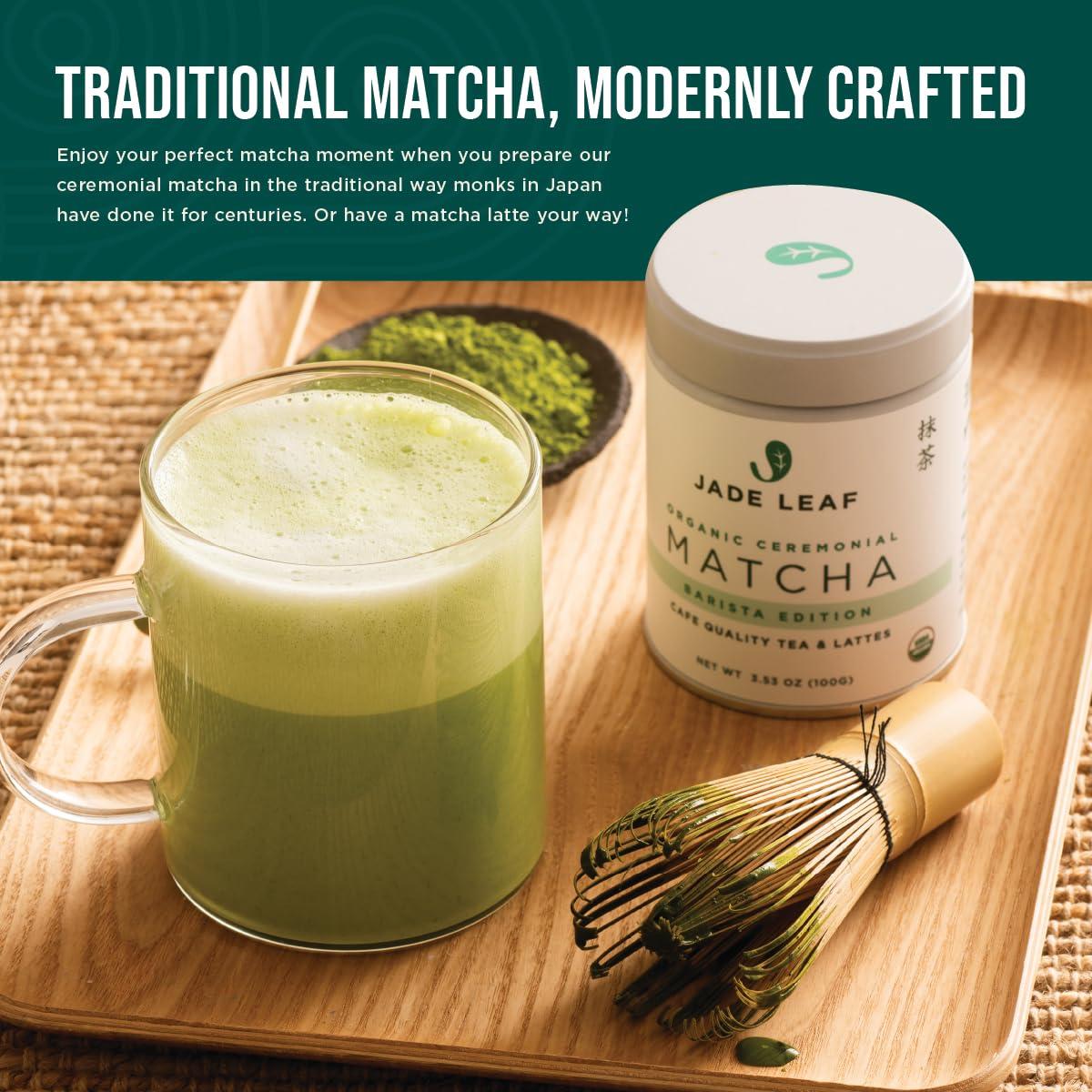 Jade Leaf Matcha Traditional Starter Set - Bamboo Matcha Whisk (Chasen), Scoop (Chashaku), Stainless Steel Sifter, Fully Printed Handbook - Japanese Tea Set - Image 4