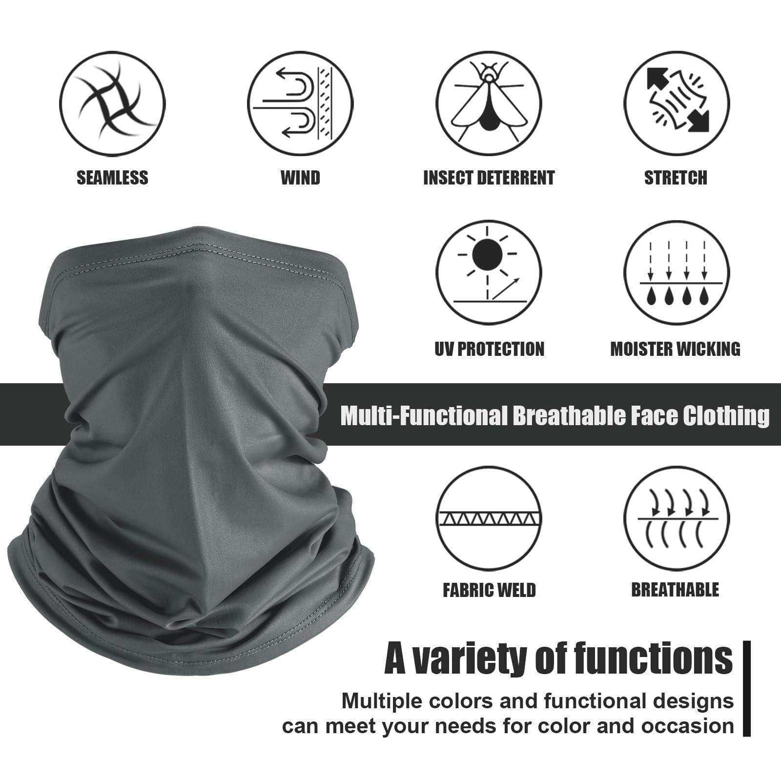 Geyoga 6 Pieces Summer UV Protection Cooling Neck Gaiter Face Clothing Neck Gaiter Mask Scarf Sunscreen Breathable Bandana - Image 2