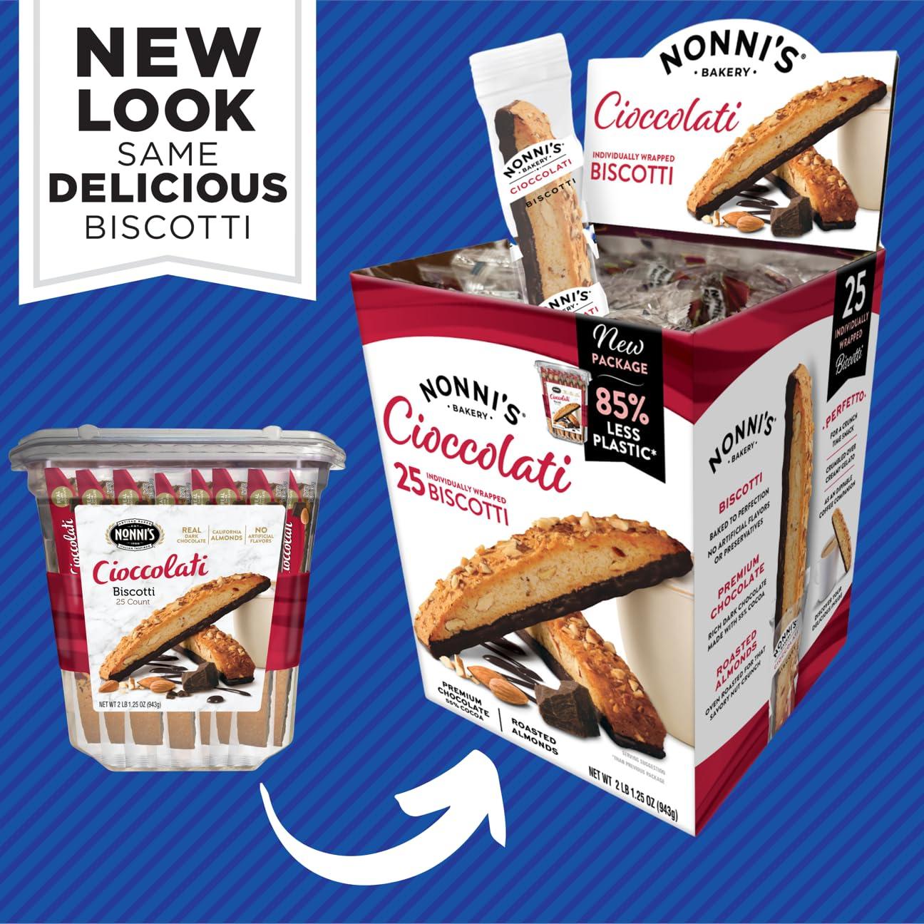 Nonni's Biscotti Value Pack with Larger Cookies, Cioccolati, Red, Cioccolati Roasted Almond, 33.25 oz - Image 2