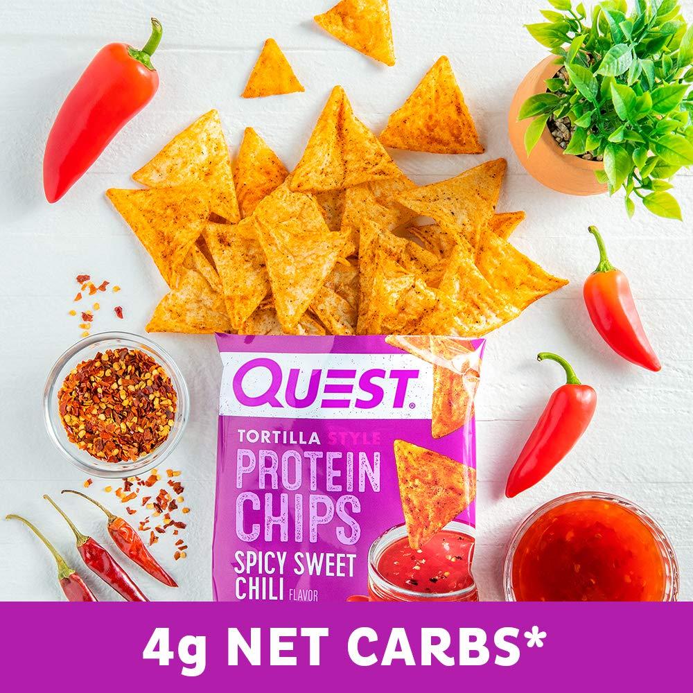 Quest Nutrition Spicy Sweet Chili Tortilla Chip, 19g Protein, 4g Net Carb, Low Carb, Gluten Free, 1.1 oz (Pack of 12) - Image 6