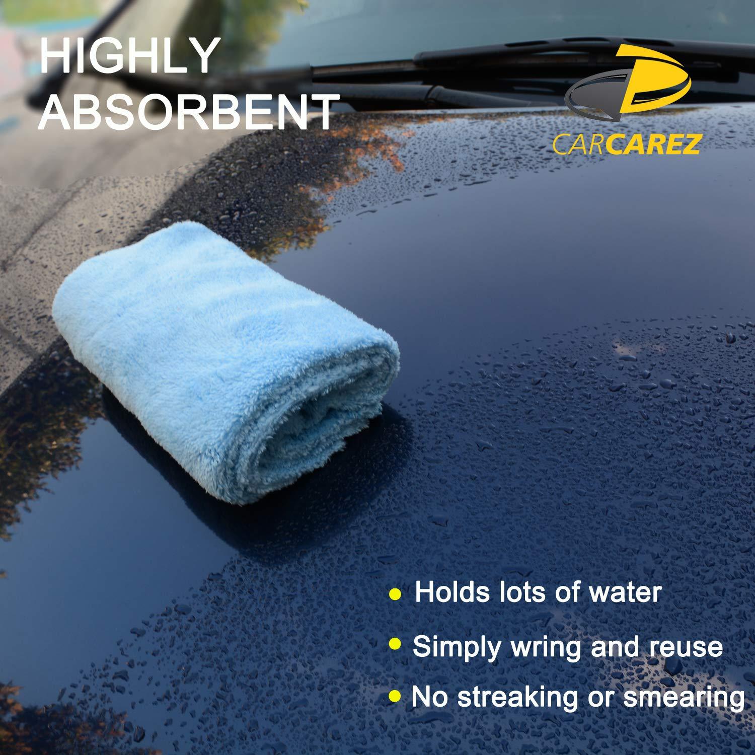 CARCAREZ Microfiber Towels for Cars, Car Drying Wash Detailing Buffing Polishing Towel with Plush Edgeless Microfiber Cloth, 450 GSM 16x16 in. Pack of 6 - Image 4