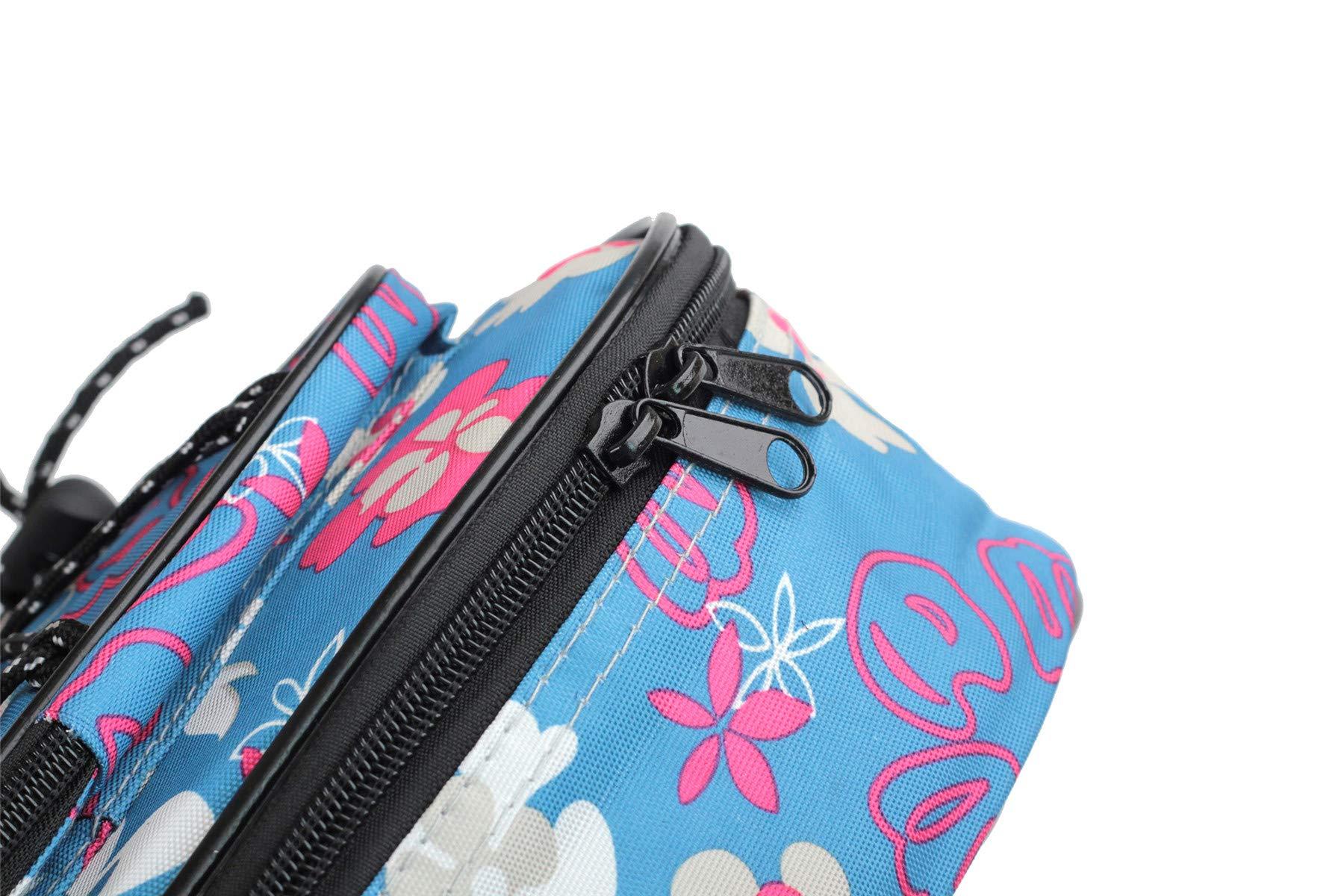 MUINS Ukulele Bag,21 23 26 30 Durable Colorful Ukelele Case with Thicker Pad For Soprano Concert Tenor Uke with Double Adjustable Straps, Storage and Handle (Light Blue Flower, 26 Inch) - Image 4