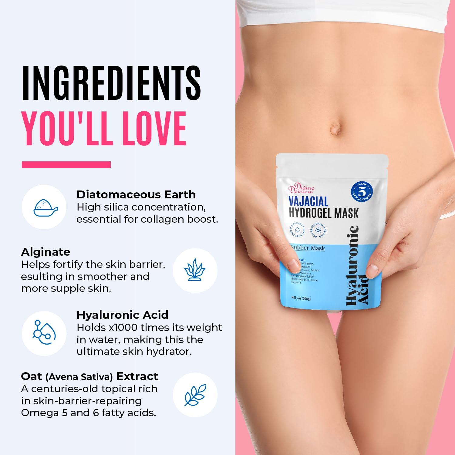Divine Derriere Hydrogel Vajacial Mask - Premium Modeling Rubber Mask with Hyaluronic Acid, Deeply Purifying & Super Hydrating Hydro-jelly Sheet Masks, Complete Peel-Off Jelly Mask Powder Kit - Image 6