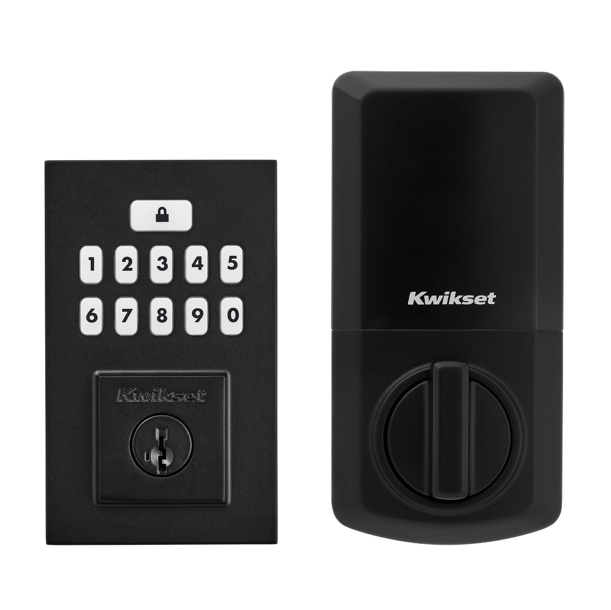 Kwikset SmartCode 260 Keyless Entry Electronic Keypad Deadbolt Door Lock with Auto-Lock, Custom User Codes, Advanced Security in Matte Black Contemporary