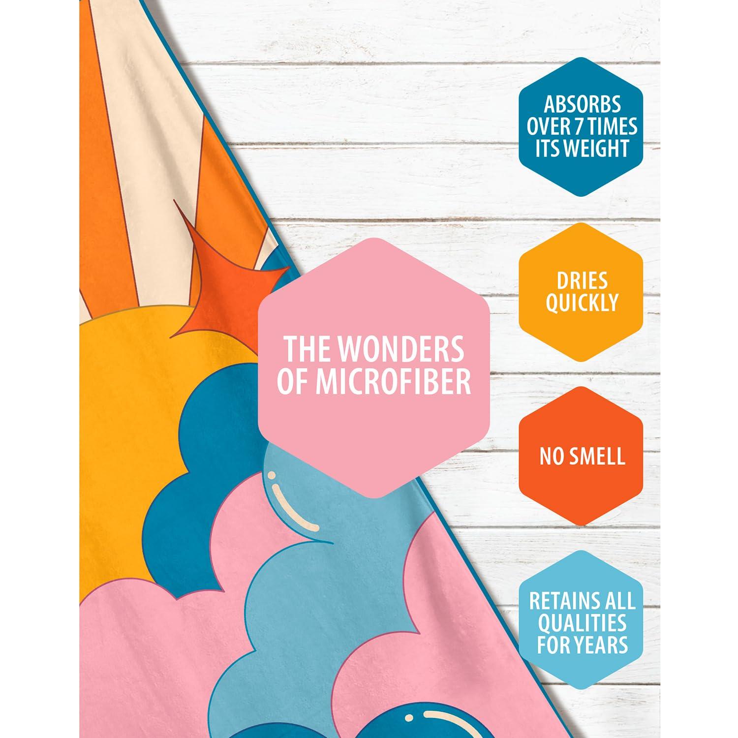 VENTURE 4TH Microfiber Beach Towel: Quick-Dry, Compact, Sand-Free, Absorbent, Sandproof and Lightweight - Perfect for Camping, Beach, and Roadtrips (Sky's The Limit Design | 35x78 inches) - Image 5