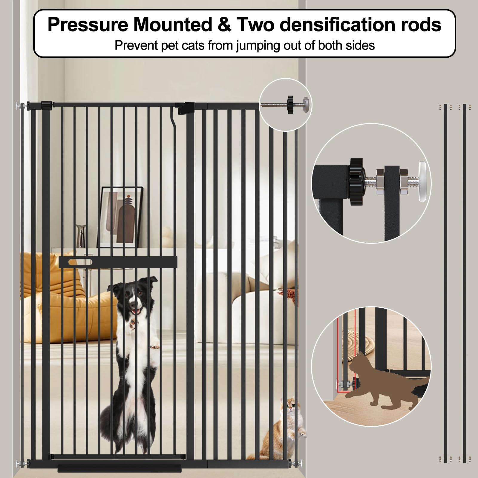 Foreng 61.02" Extra Tall Gate Wide Pressure Mounted Metal Cat Gates for Doorways - Image 6
