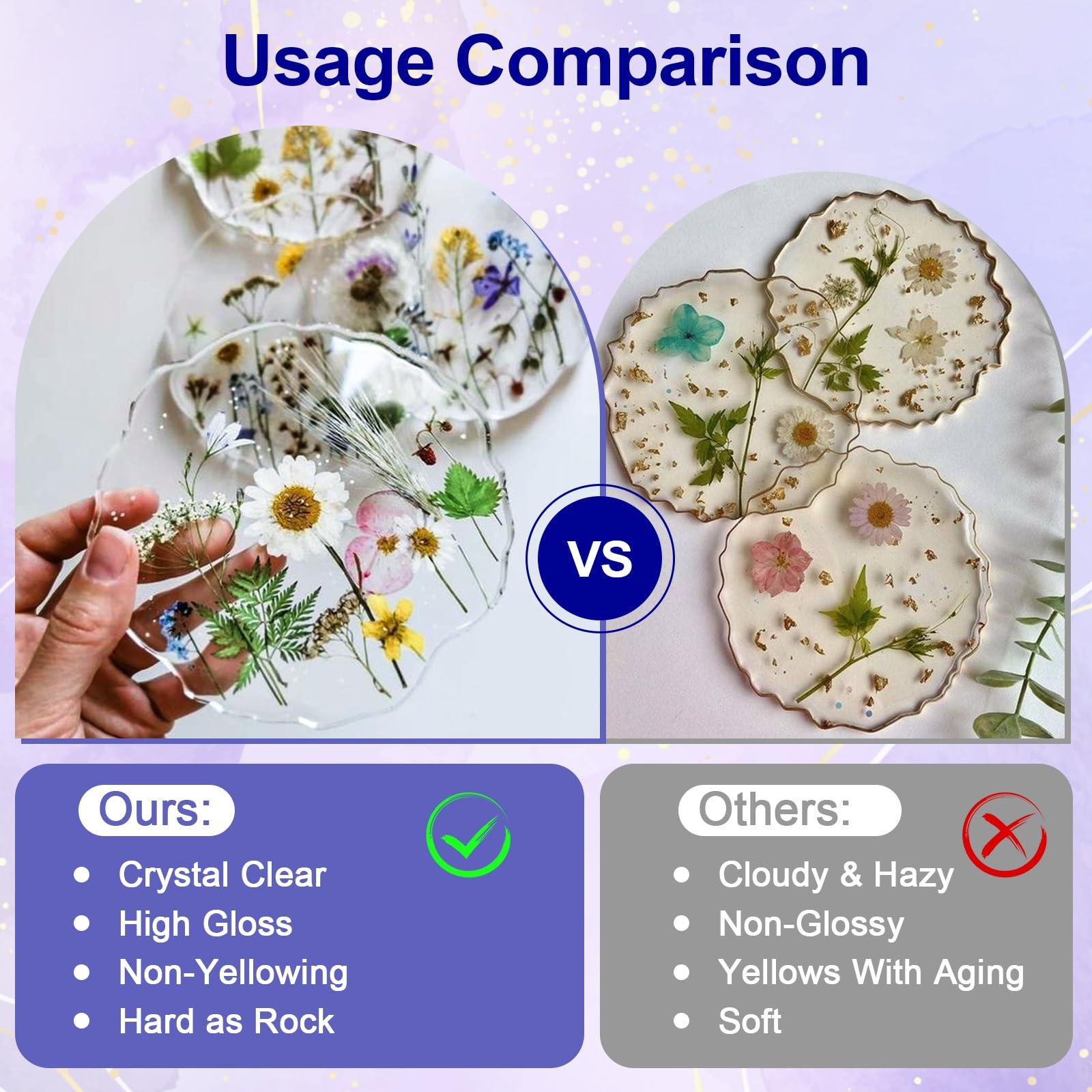 JANCHUN Crystal Clear Epoxy Resin Kit 16oz, Bubble-Free, Anti-Yellowing, Self Leveling Easy Mix 1:1 Coating and Casting Resin for Table Top, Molds, Tumbler Crafts, Painting, Jewelry, DIY Gifts - Image 3