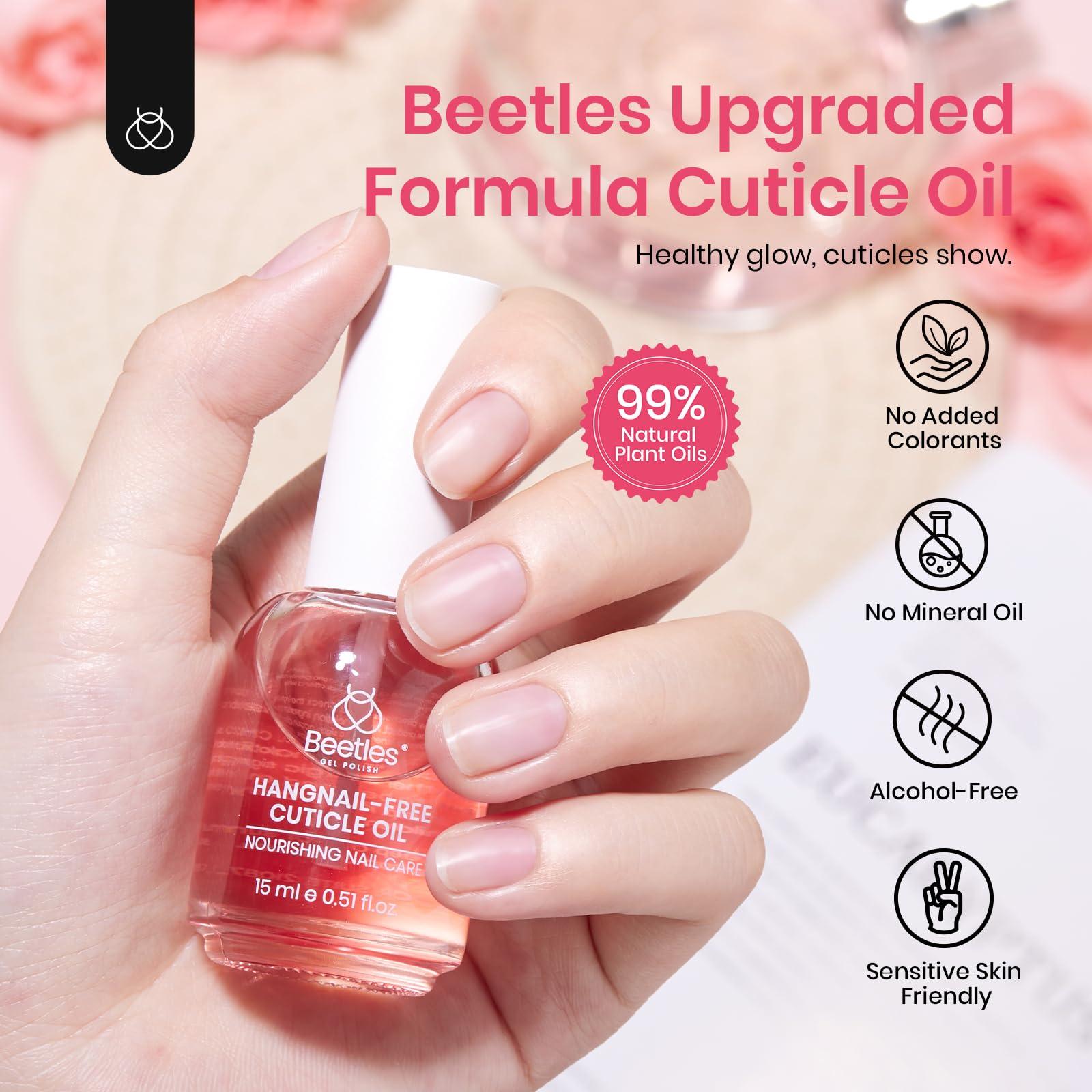 Beetles Cuticle Oil for Nail & Cuticle Care, 15ml Natural Rose Smell Oil with Vitamin E Nourish Condition Dry Stronger Nails SPA & Hand Manicure DIY Salon Needs Gifts for Her Women - Image 3