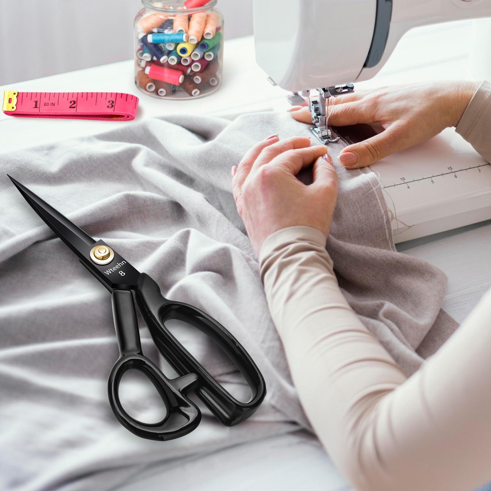 Fabric Scissors Professional, 8" Heavy Duty Sewing Scissor for Fabric Cutting, Tailor Sharp Sewing Shears for Cutting Leather craft Home Office Students Artists Dressmakers - Image 2