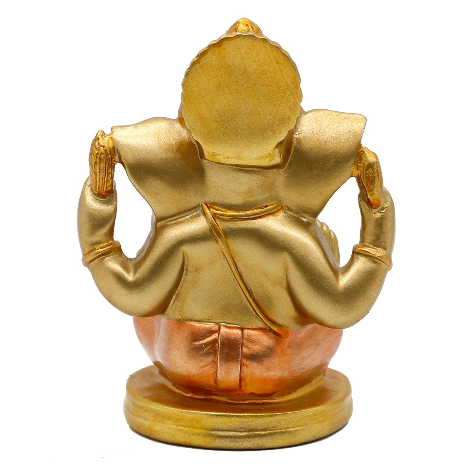 Indian God Lord Ganesha Statue - 5" H Hindu God Ganesh Idol for Diwali Gifts Meditation Yoga Room Altar Decoration Home Temple Mandir Pooja Item - Image 9